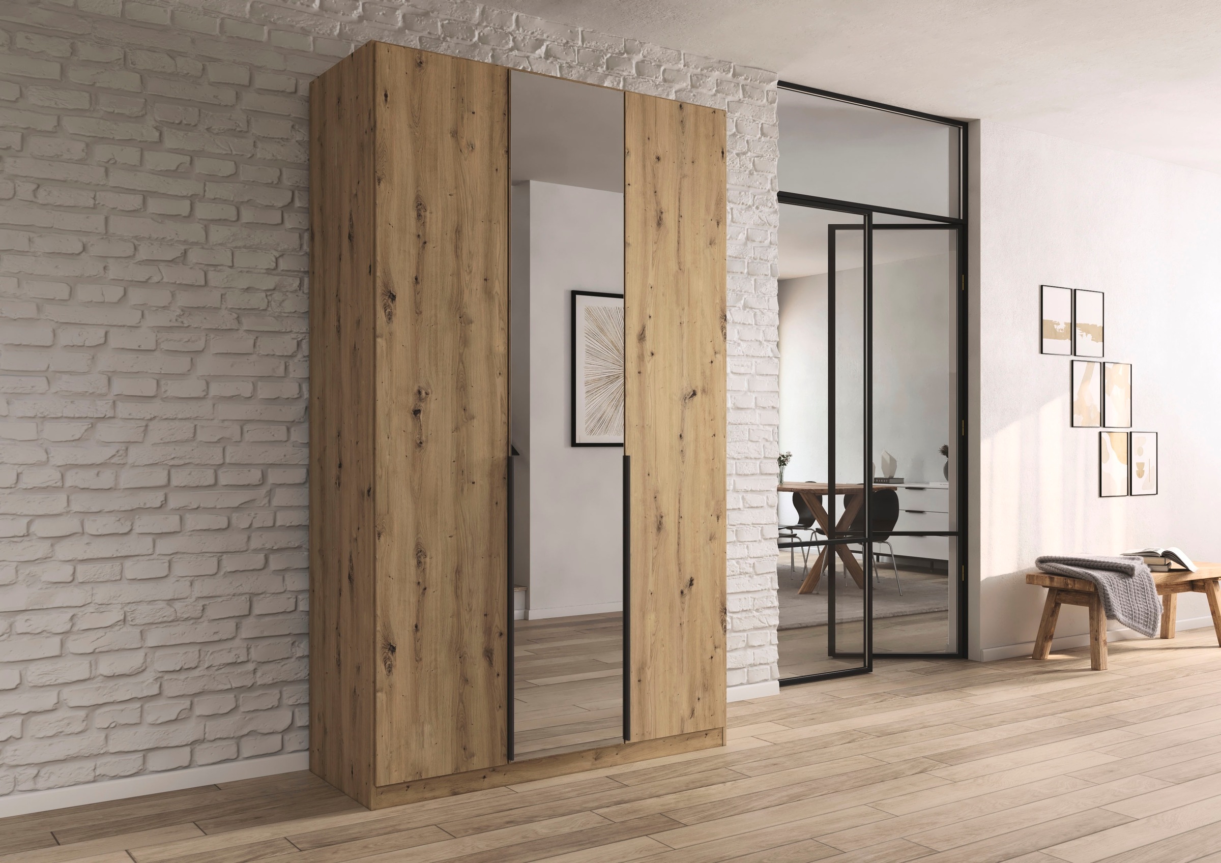 OTTO home Drehtürenschrank "Kleiderschrank Schrank Garderobe AGORDO mit Dek günstig online kaufen