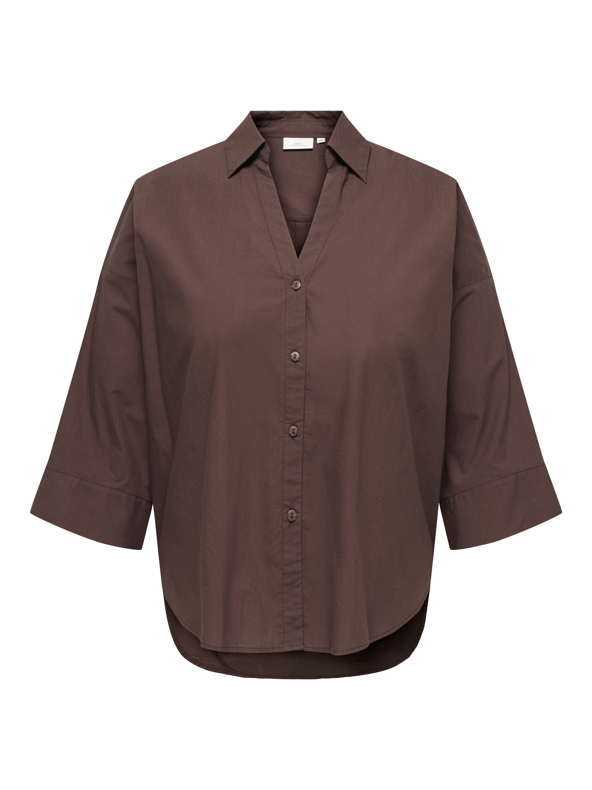 ONLY CARMAKOMA Hemdbluse »CARSAJA KERI 3/4 SHIRT WVN NOOS« Baumwolle, regular fit