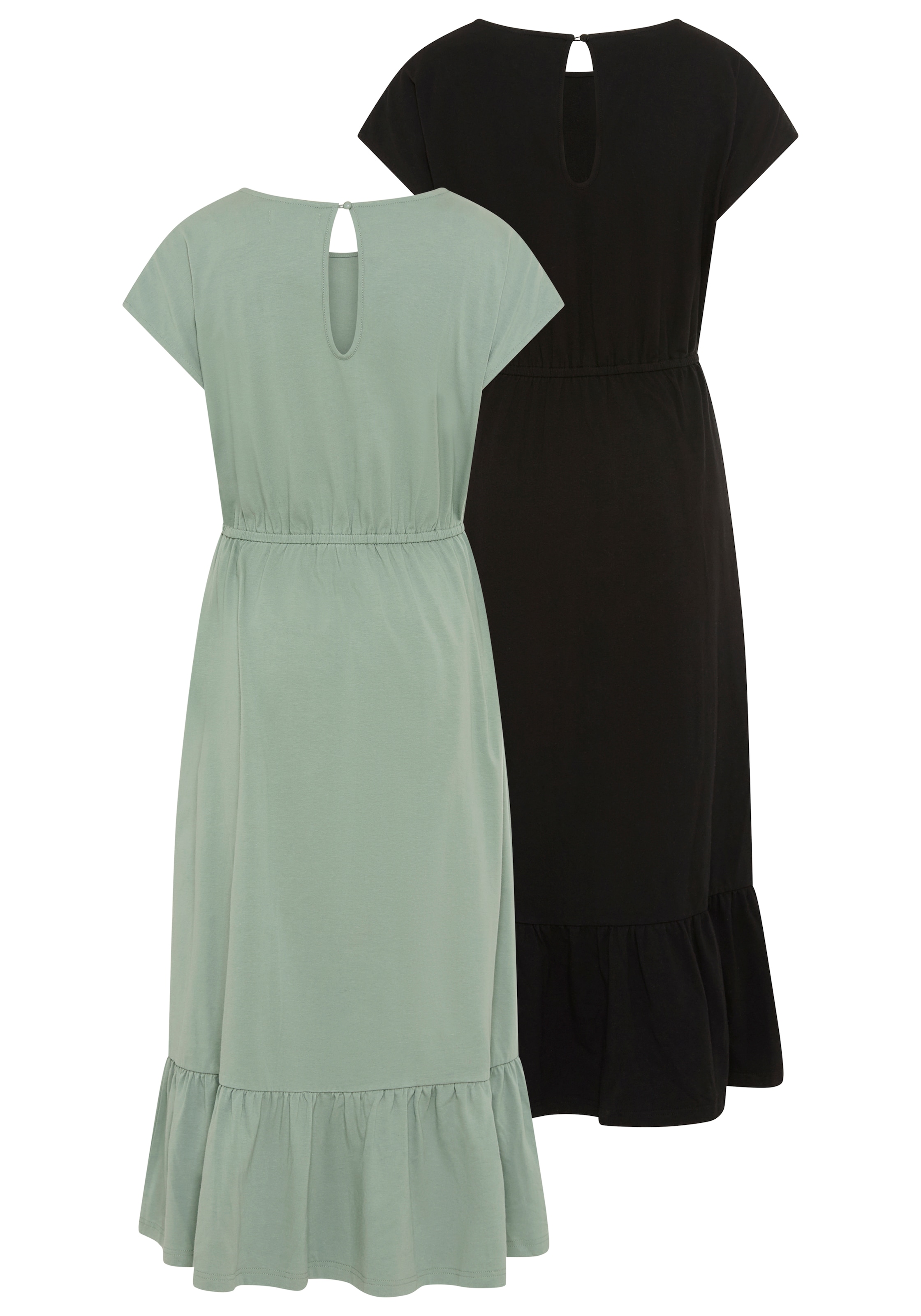 Neun Monate Umstandskleid »2er Pack Umstandskleider« Packung, 2, 2 tlg. tlg. Seitennahttaschen modischer Stil, für Schwangerschaft, aus Jersey, Kurzarm