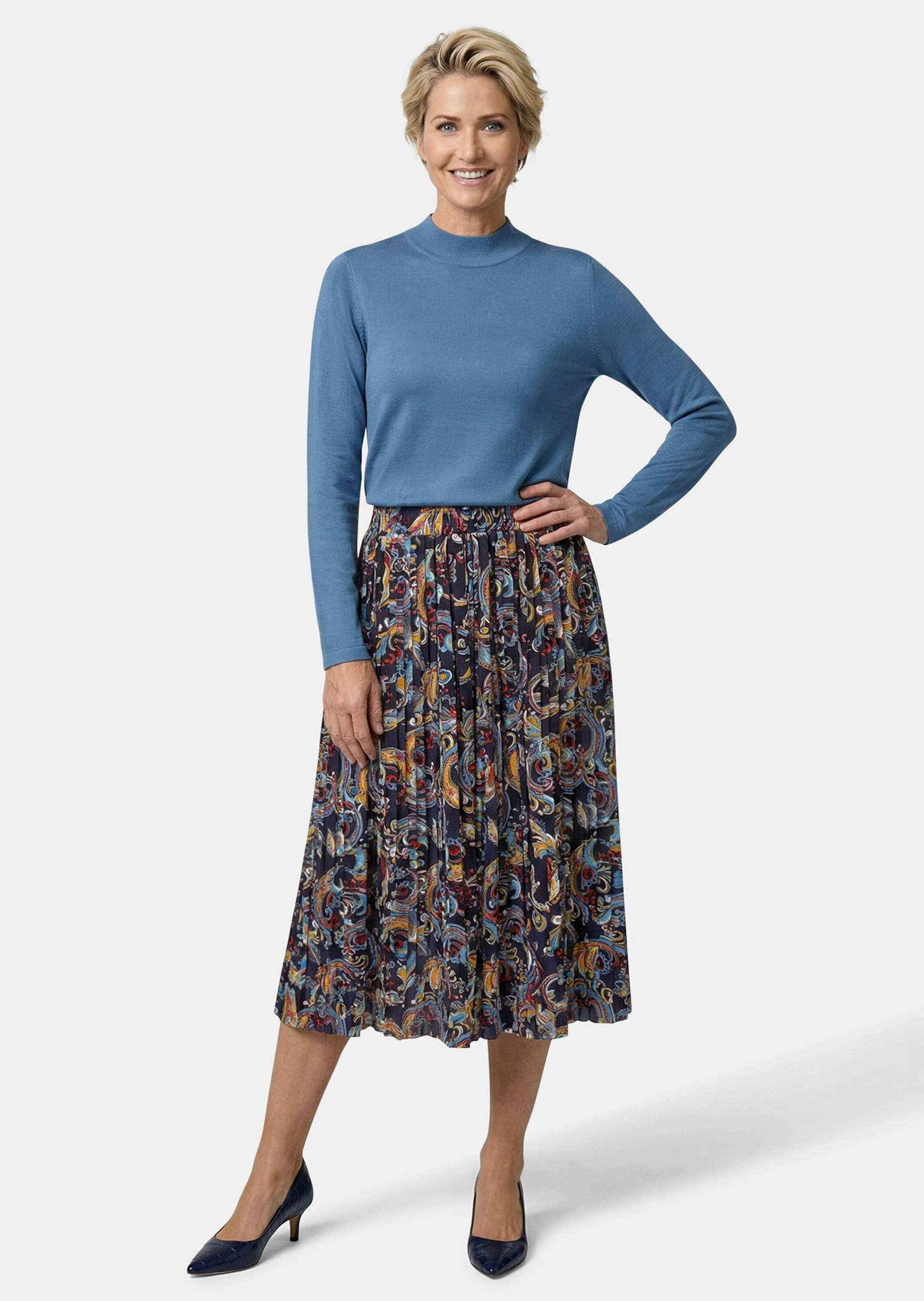 GOLDNER Maxirock »Plisseerock mit Paisley-Druck« kominierstarker Print