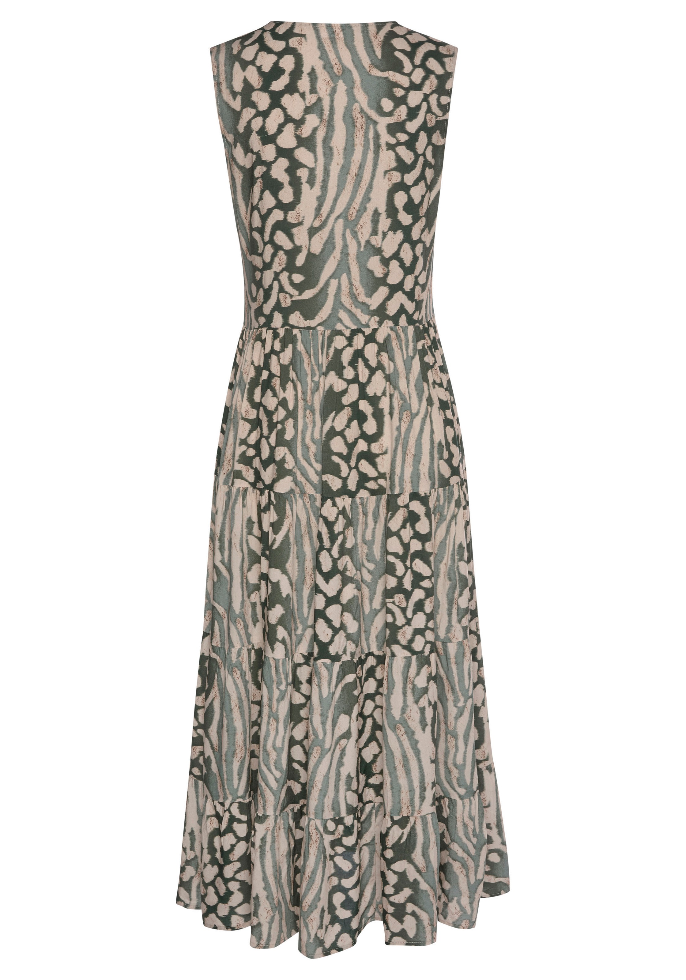 Lascana Maxi Dress Green/Taupe Size 38 3