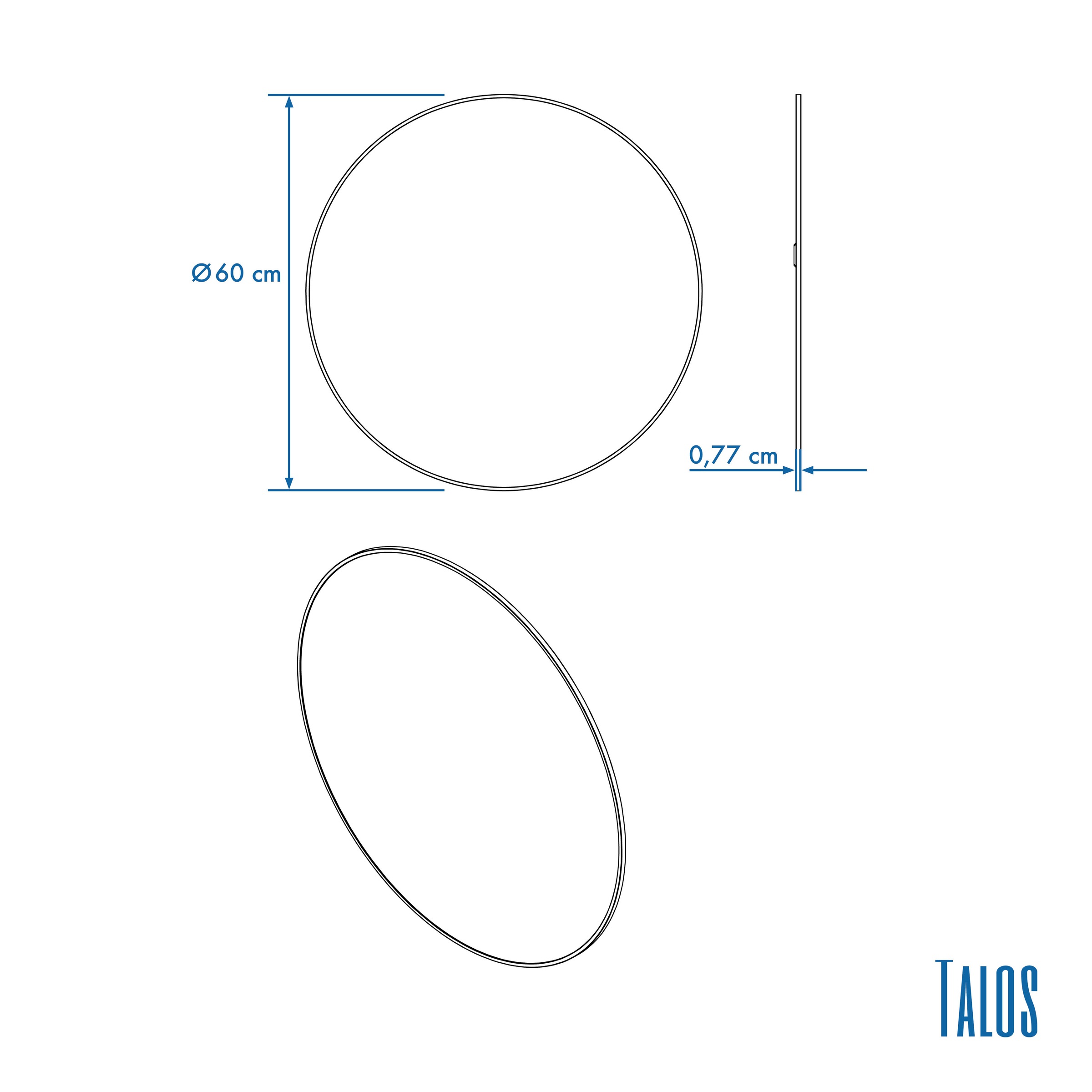 Talos Badspiegel »Picasso gold Ø 60 cm«, hochwertiger Aluminiumrahmen