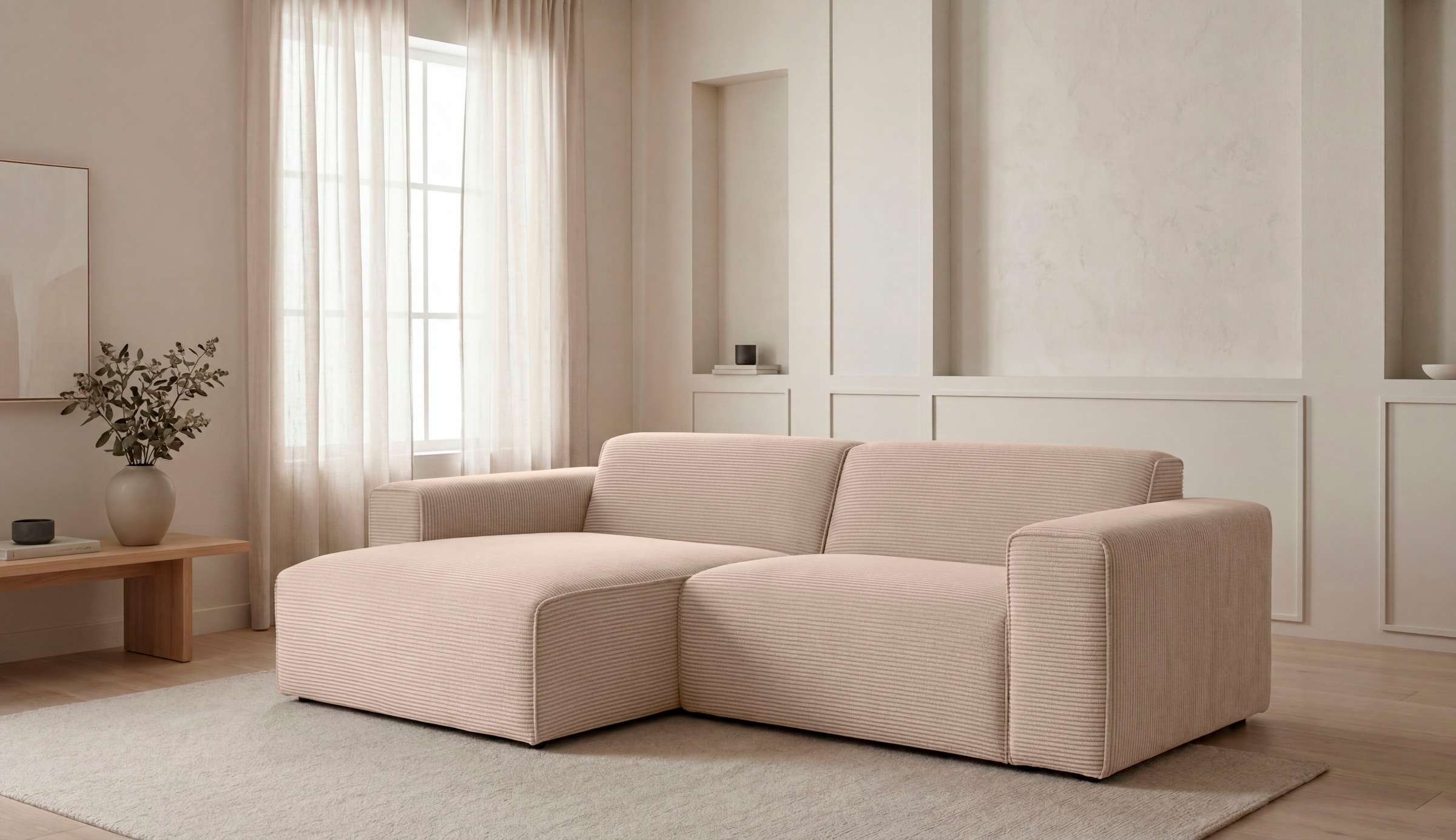 OTTO home Ecksofa »Clayton Breite 247 cm, L-form« in einem trendigen Cord-Bezug, verschiedene Kombinationen verfügbar
