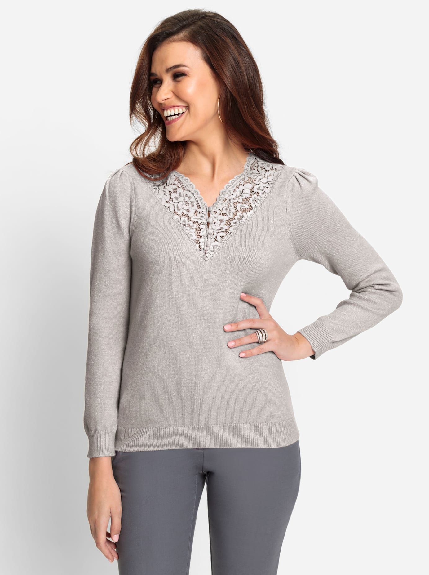 Classic Strickpullover "Langarm-Pullover" günstig online kaufen