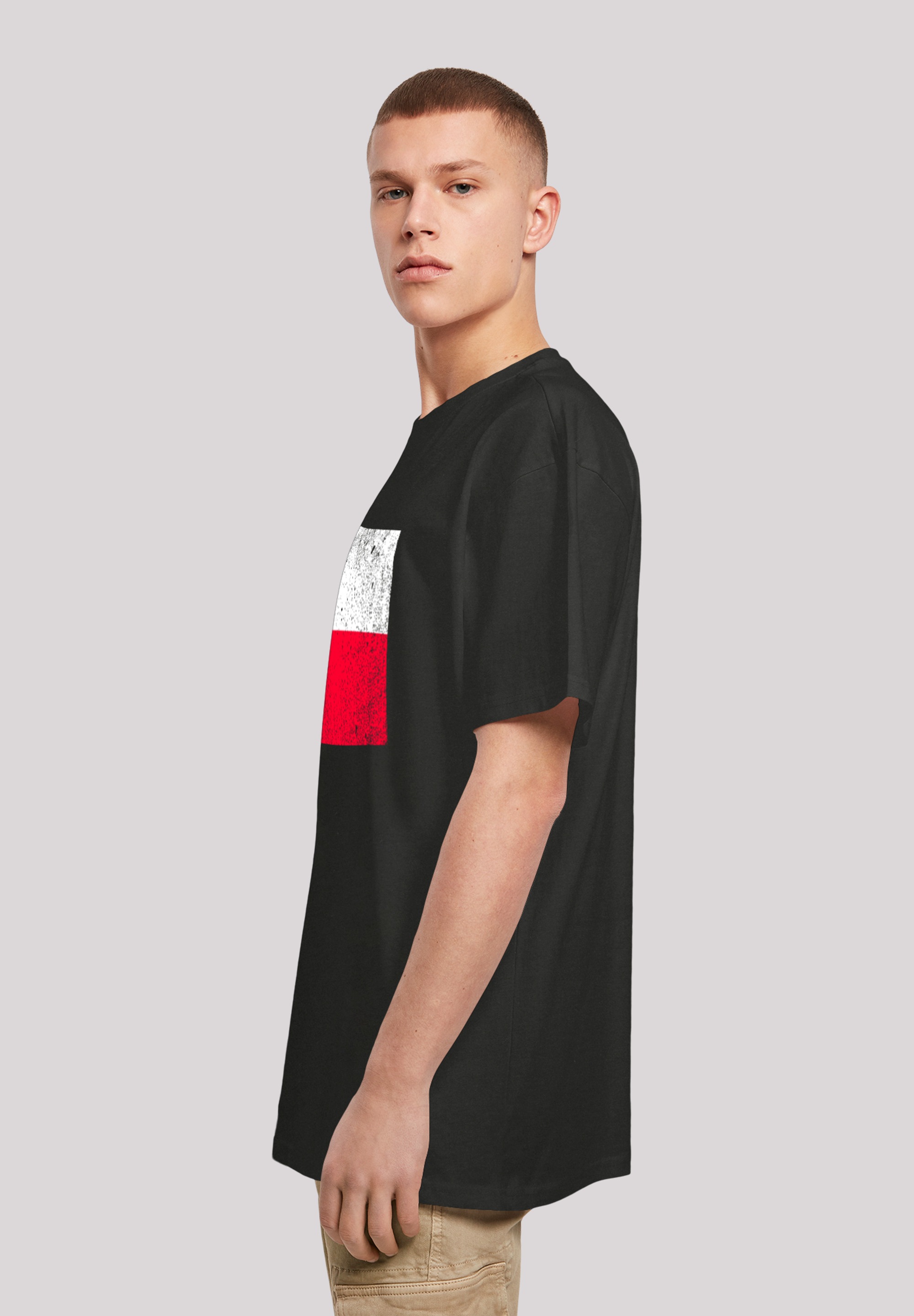 F4NT4STIC T-Shirt »Poland Polen Flagge distressed«, Print