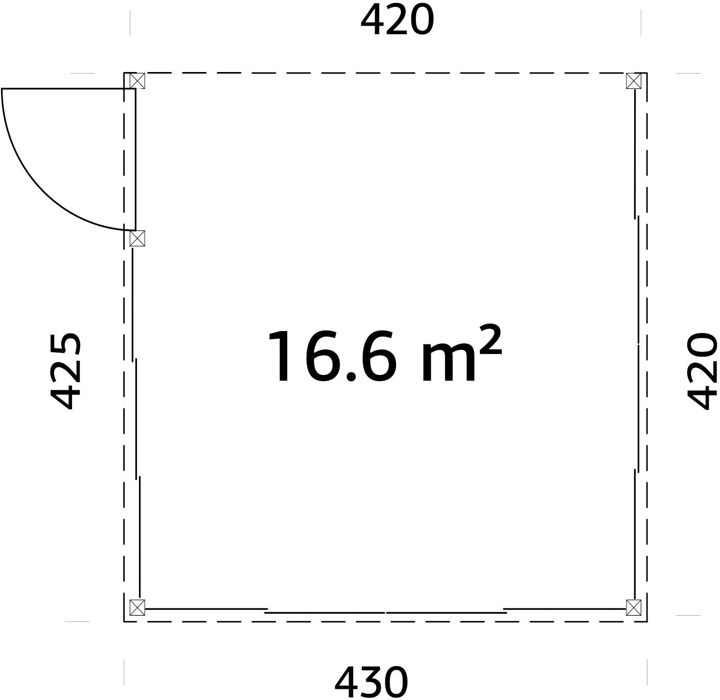 Palmako Holzpavillon »Lumi 16,6 m² Slide Plus« BxTxH: 425x430x276 cm