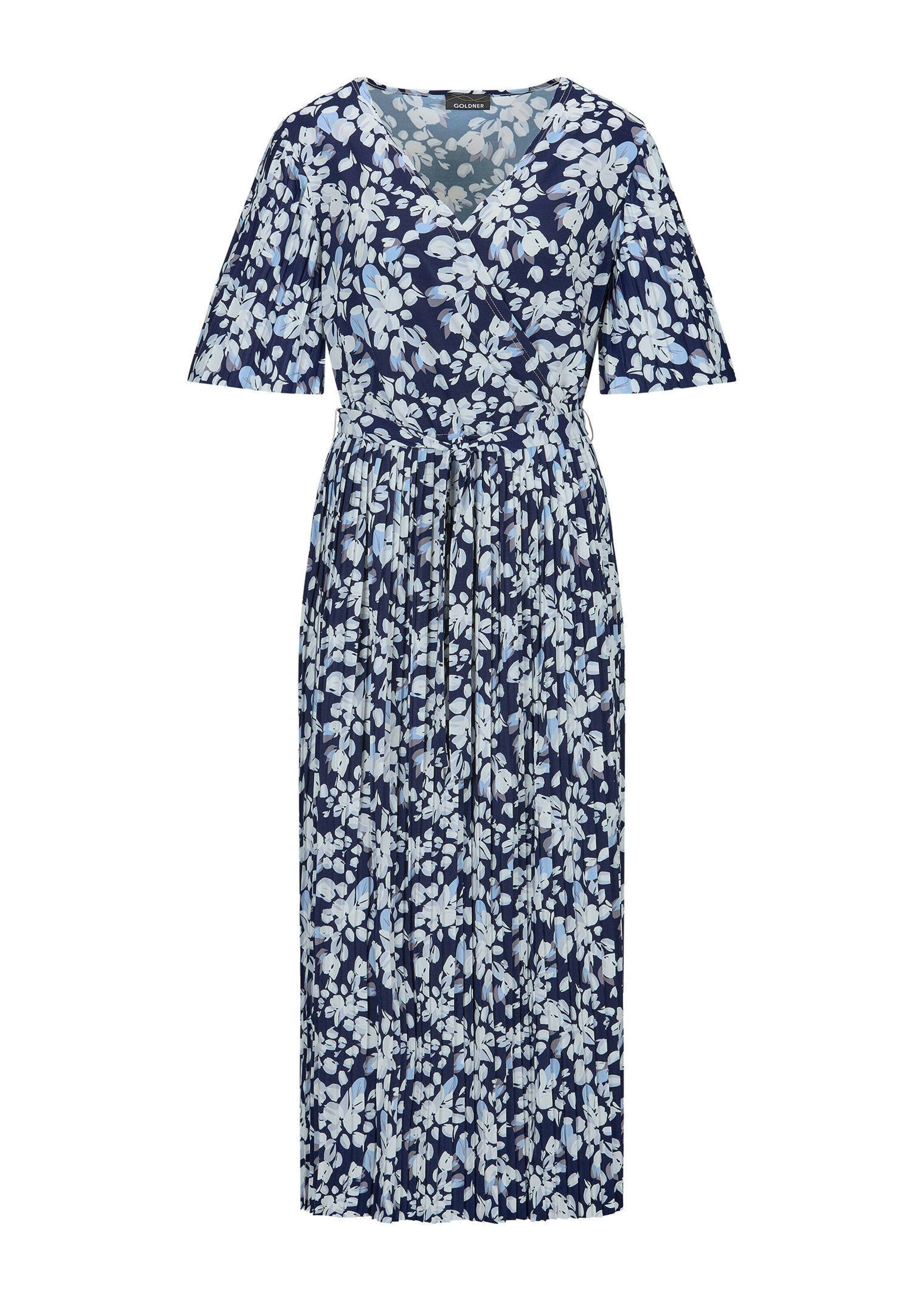 GOLDNER Sommerkleid "Elegantes Plisseekleid in Wickeloptik" günstig online kaufen