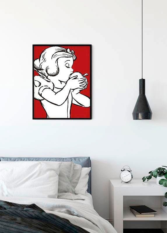 Komar Bild »Snow White Apple Bite - red«, Disney, (1 St.), Wandbild zur Dekoration im Kinderzimmer - ohne Rahmen