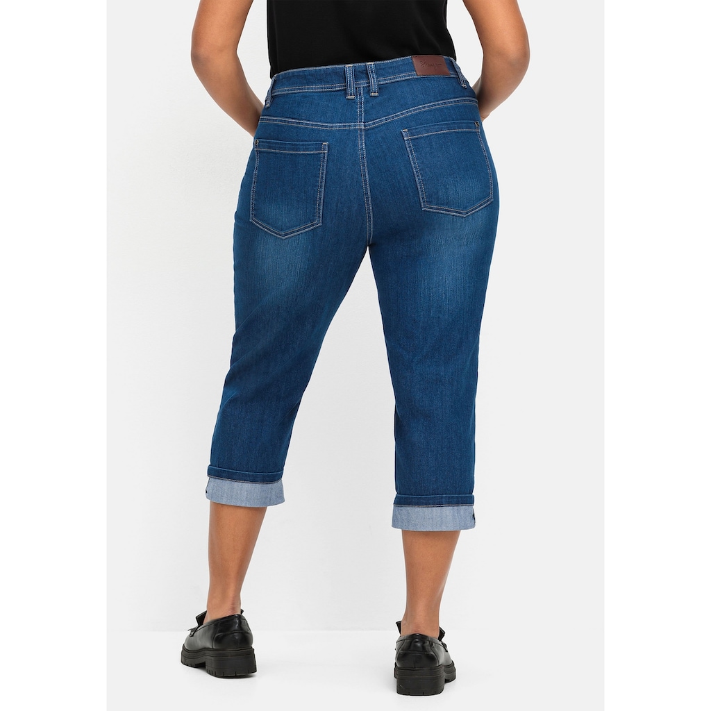 Sheego Stretch-Jeans »Große Größen«, mit Kontrasttape innen am Saum