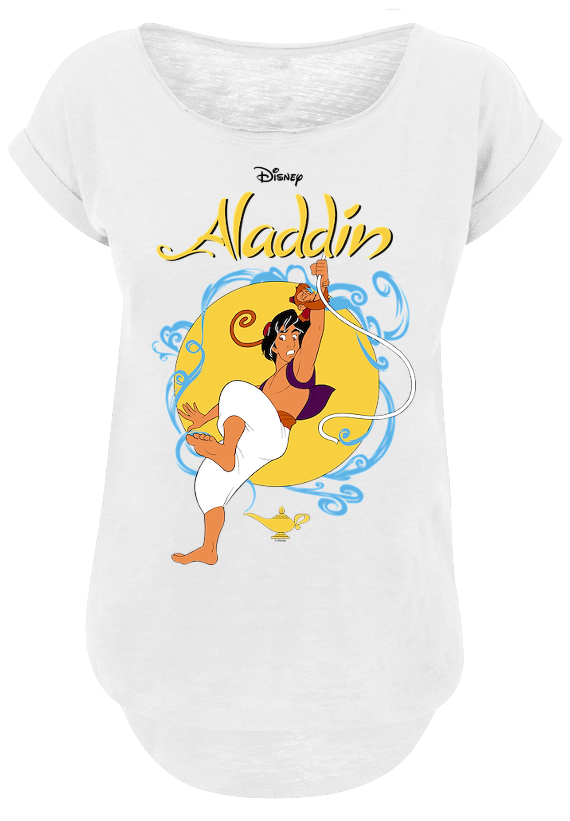 F4NT4STIC T-Shirt »Long Cut T-Shirt Disney Aladdin Rope Swing«, Damen,Premium Merch,Lang,Longshirt,Bedruckt