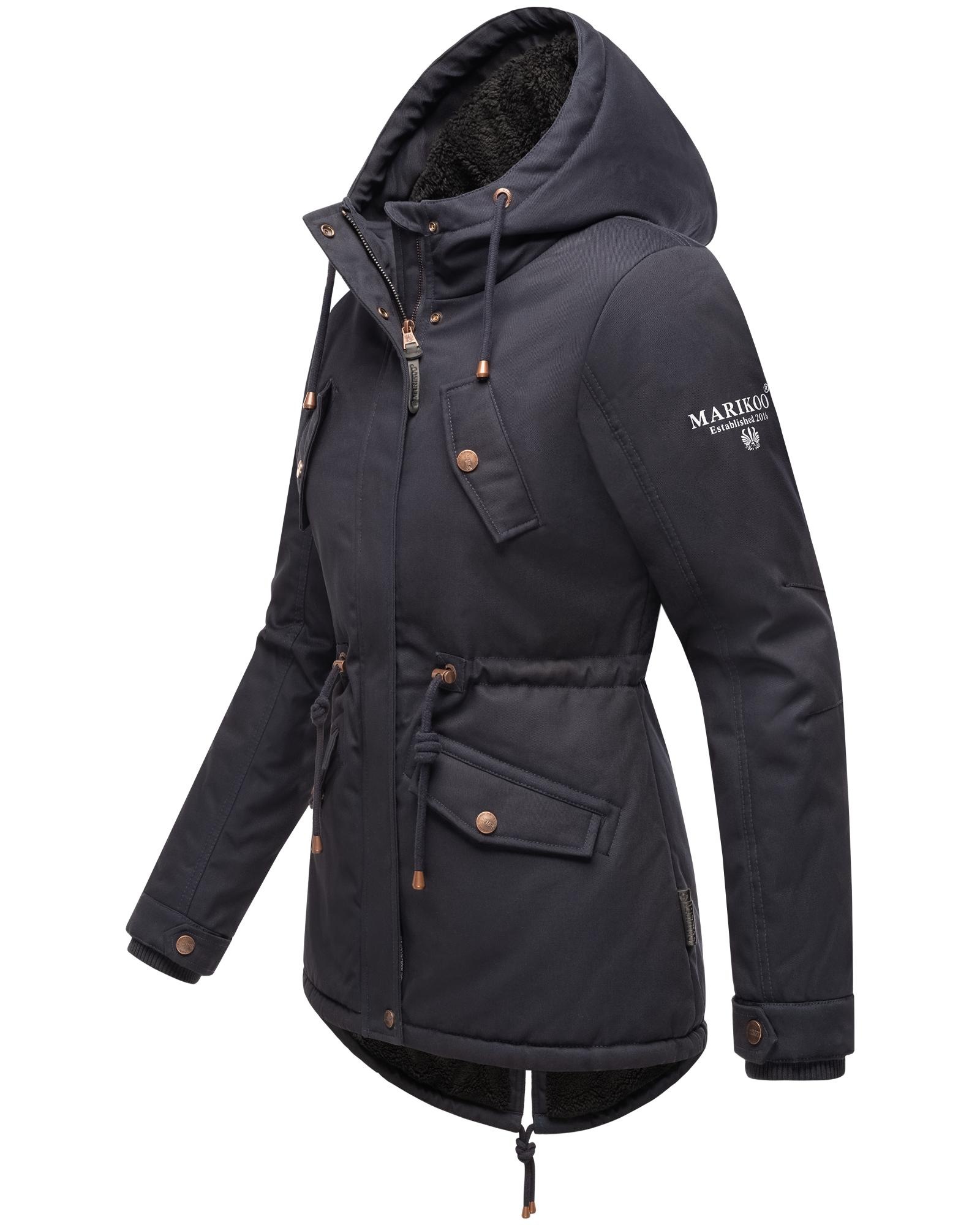 Marikoo Winterjacke »Manolya«, mit Kapuze, stylischer Kurzmantel mit weichem Teddyfell-Futter