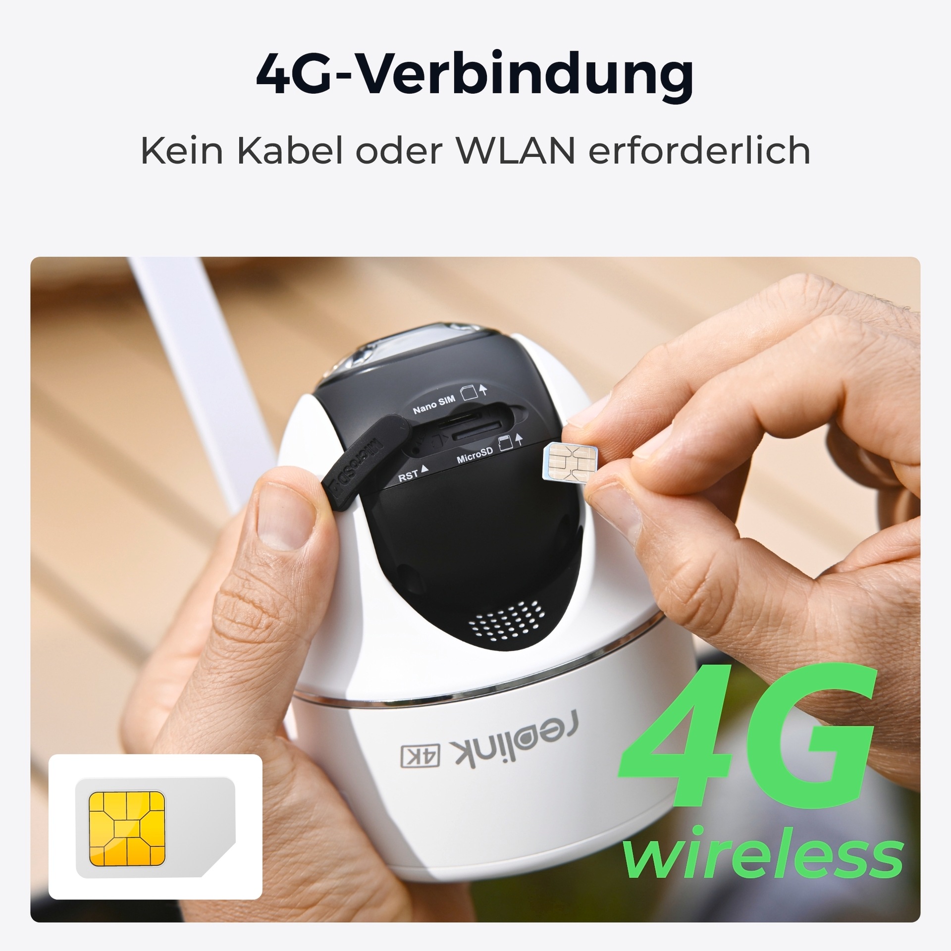 Reolink Überwachungskamera »Go Series G440 - 4K Überwachungskamera Aussen Akku 4G LTE Pan & Tilt«, Außenbereich, Personen-/Fahrzeug-/Tiererkennung, Farb-Nachtsicht, 2-Wege-Audio