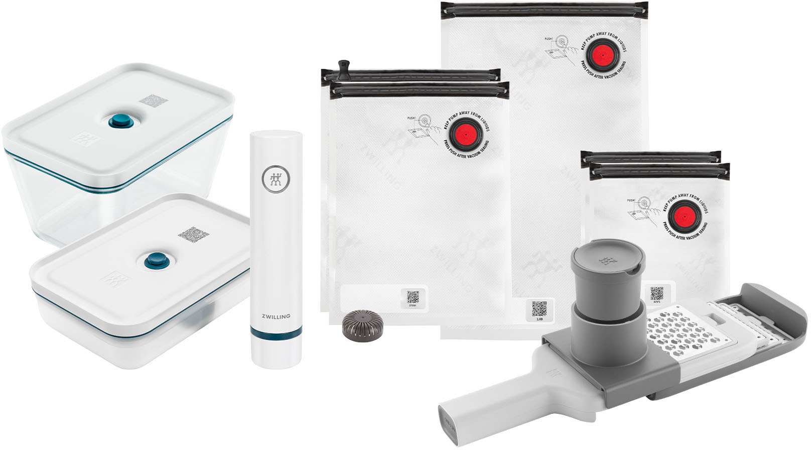 Zwilling Aufbewahrungssystem "Fresh & Save Aufbewahrungsbox", (Set, 9 tlg.), Borosilikatglas, Kunststoff, Silikon,inkl. 