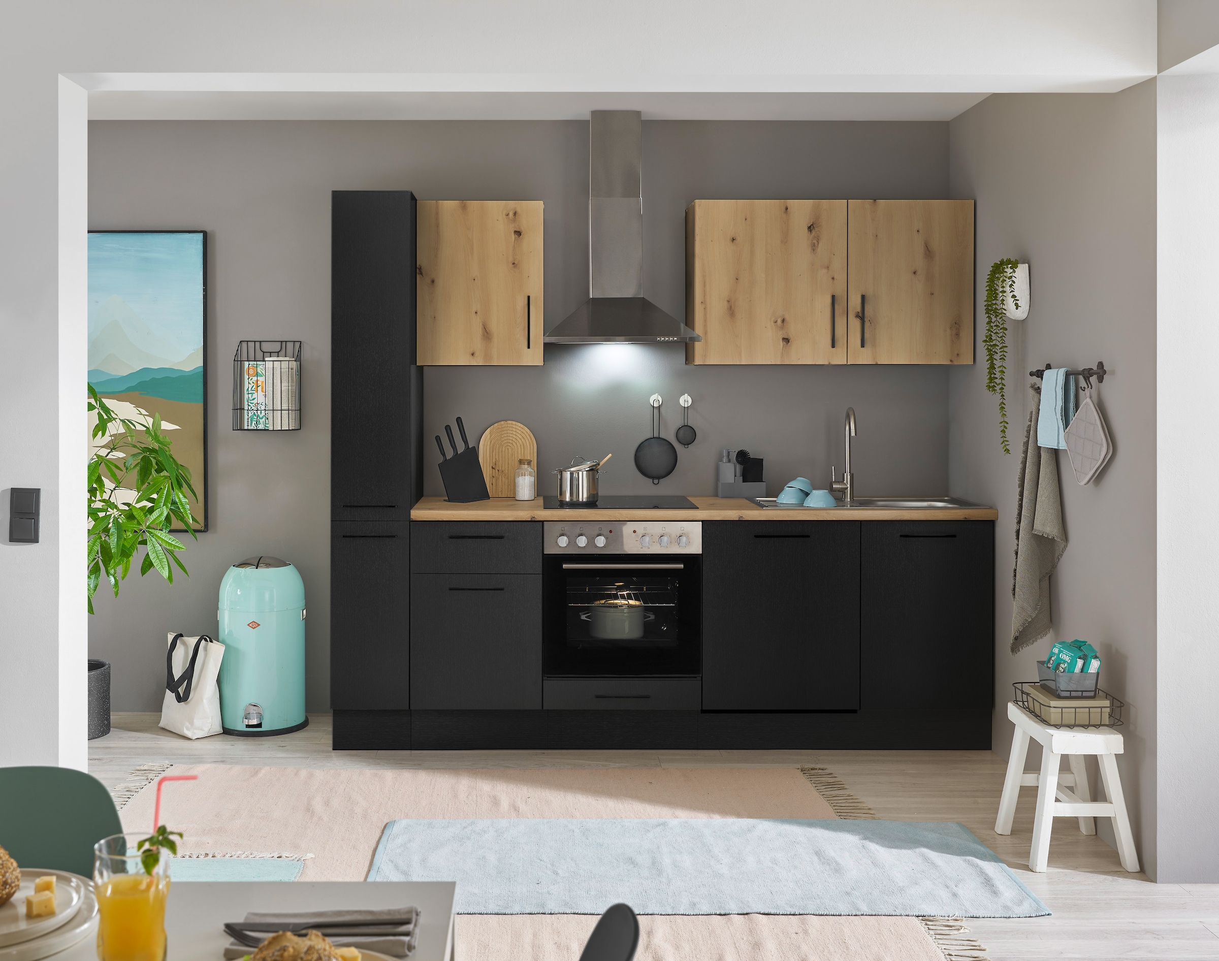 BASIC by Balculina Küchenzeile »Turin«, Breite 250 cm, wahlweise mit E-Geräten