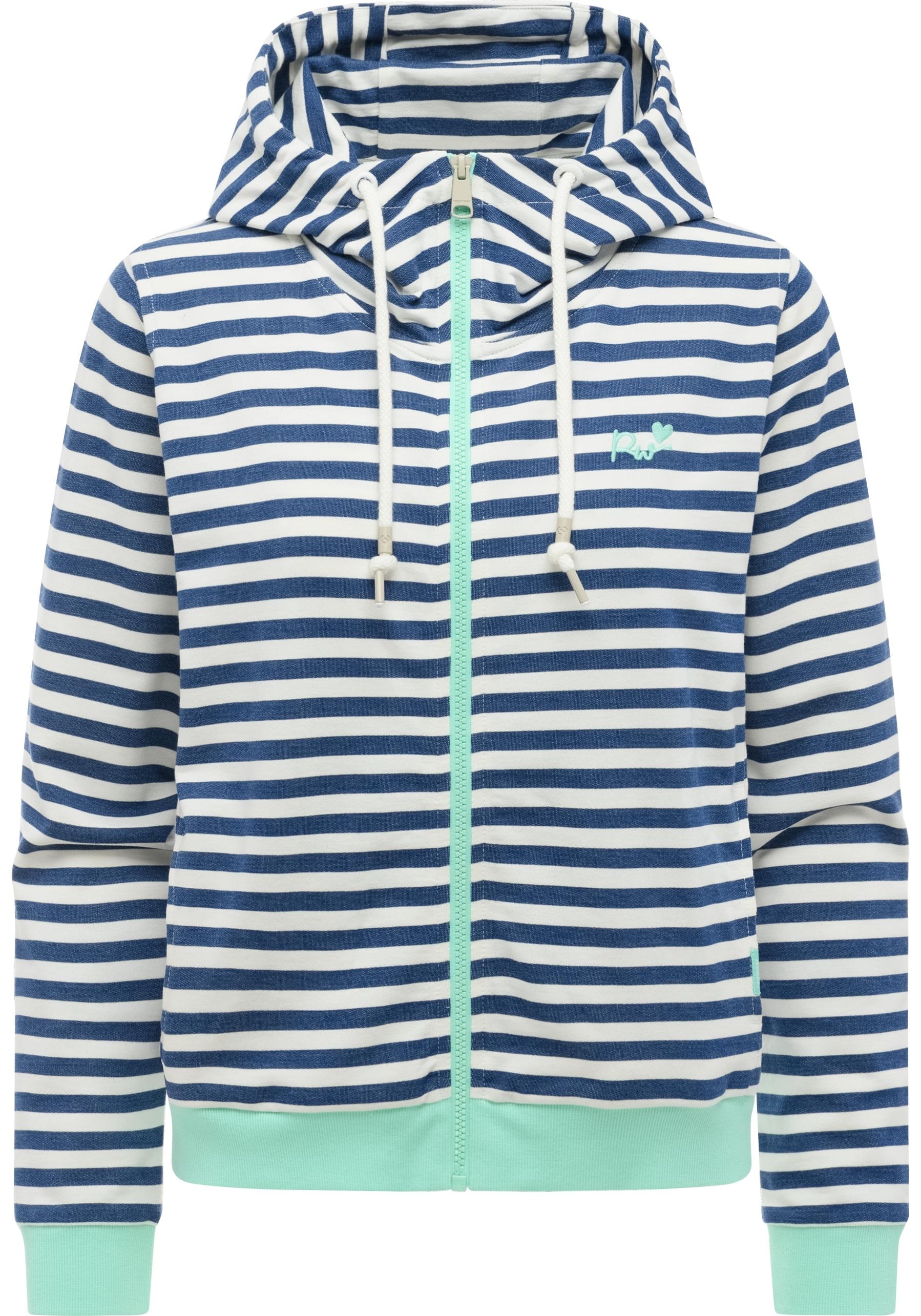 Ragwear Sweatjacke "Parya Stripes" gestreifte Damen Zipp-Jacke mit süßer St günstig online kaufen