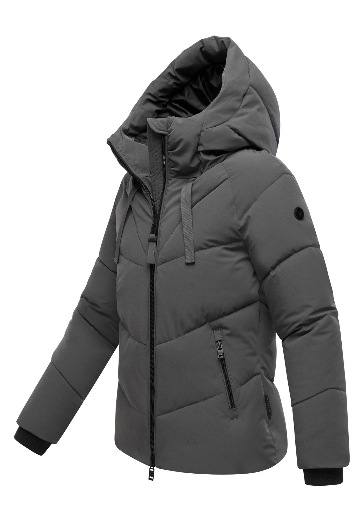 Marikoo Winterjacke »Kwamee«, Schräg gesteppte Winterjacke mit fester Kapuze