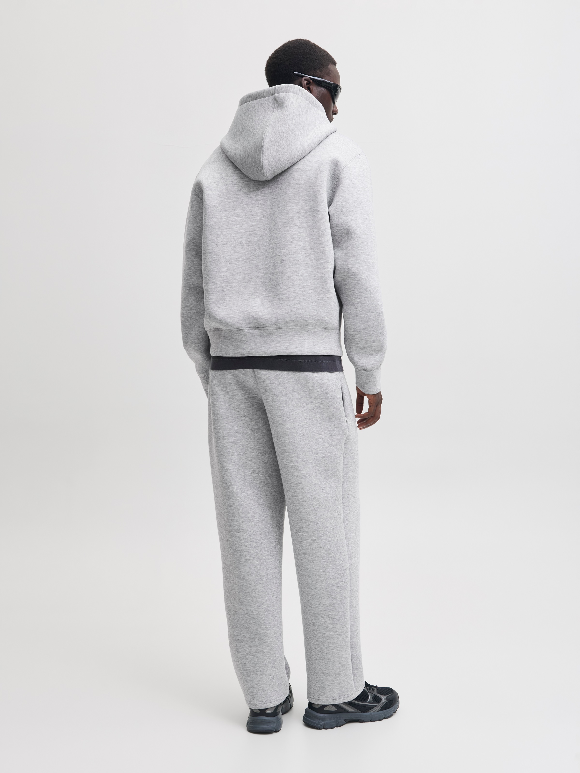 Jack & Jones Kapuzensweatjacke »JCOLEGACY SWEAT SCUBA ZIP HOOD NOOS« Materialmix, locker geschnitten