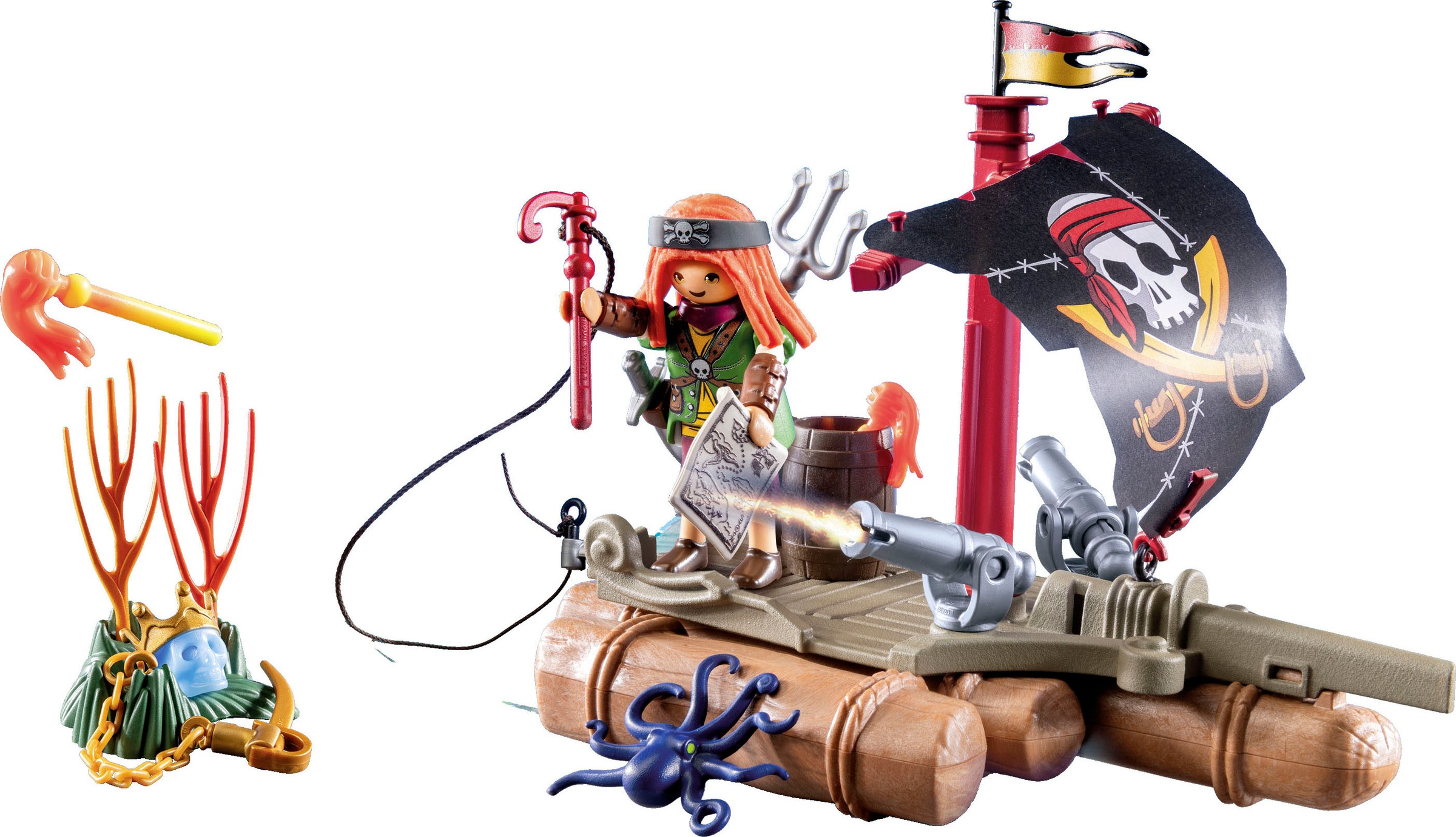 Playmobil® Konstruktions-Spielset »Schatzbergung auf Piratenfloss (71794), Playmobil Pirates«, (41 St.)