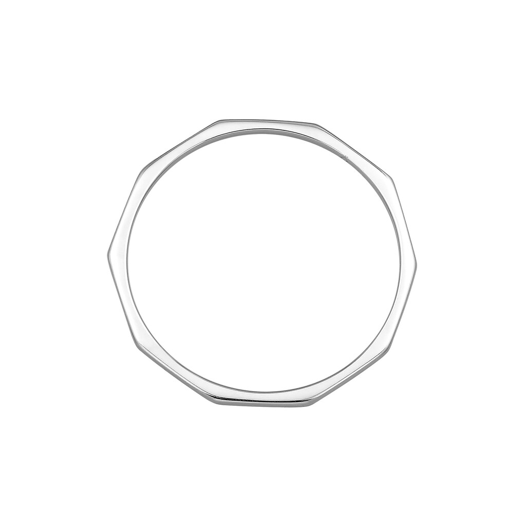 Elli Premium Fingerring »Bandring Geo Basic Minimal Look 585 Weißgold«