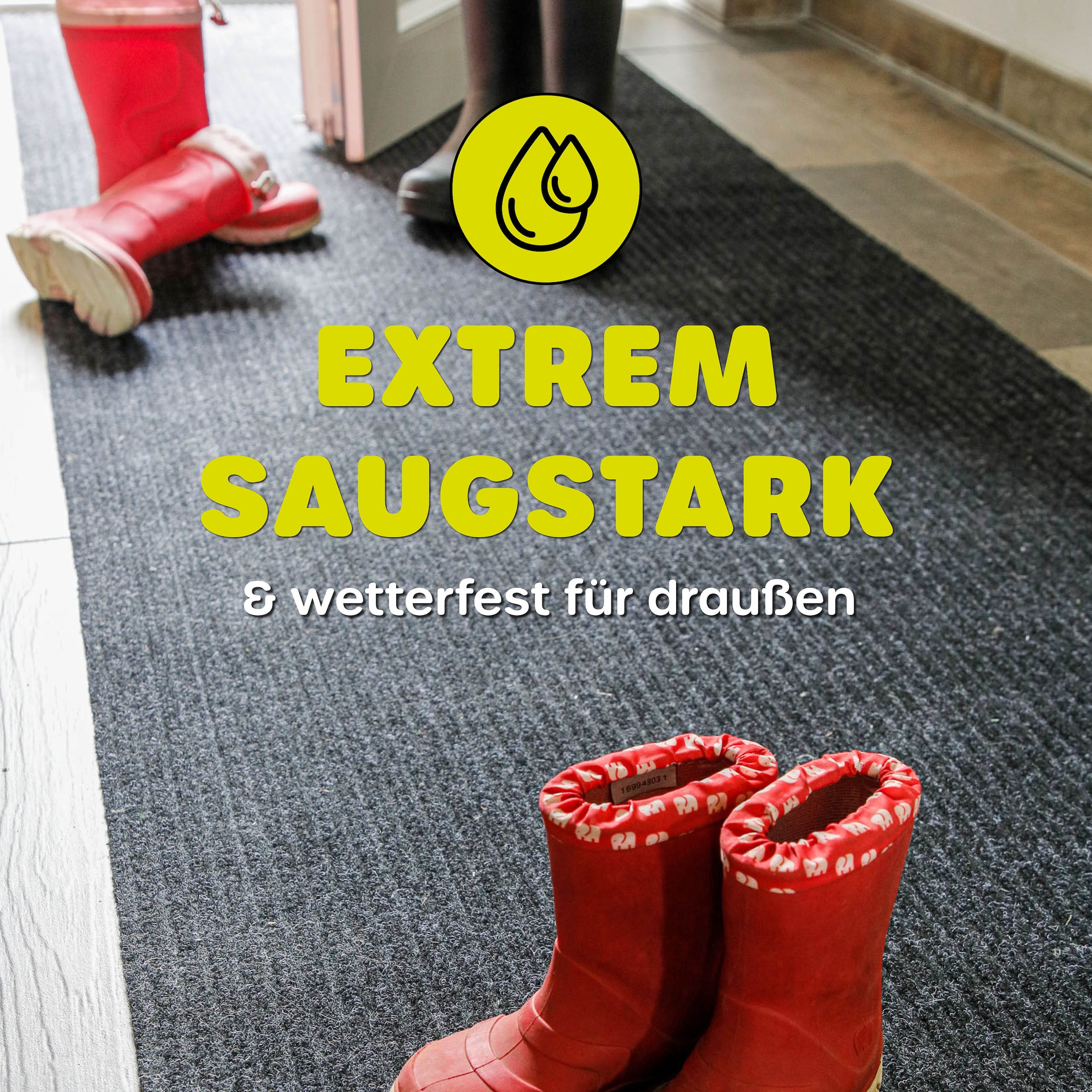 Wecon home Teppich »Buhai« rechteckig 3 mm Höhe ultraflacher Schmutzfangläufer, rutschfest, waschbar, wetterfest