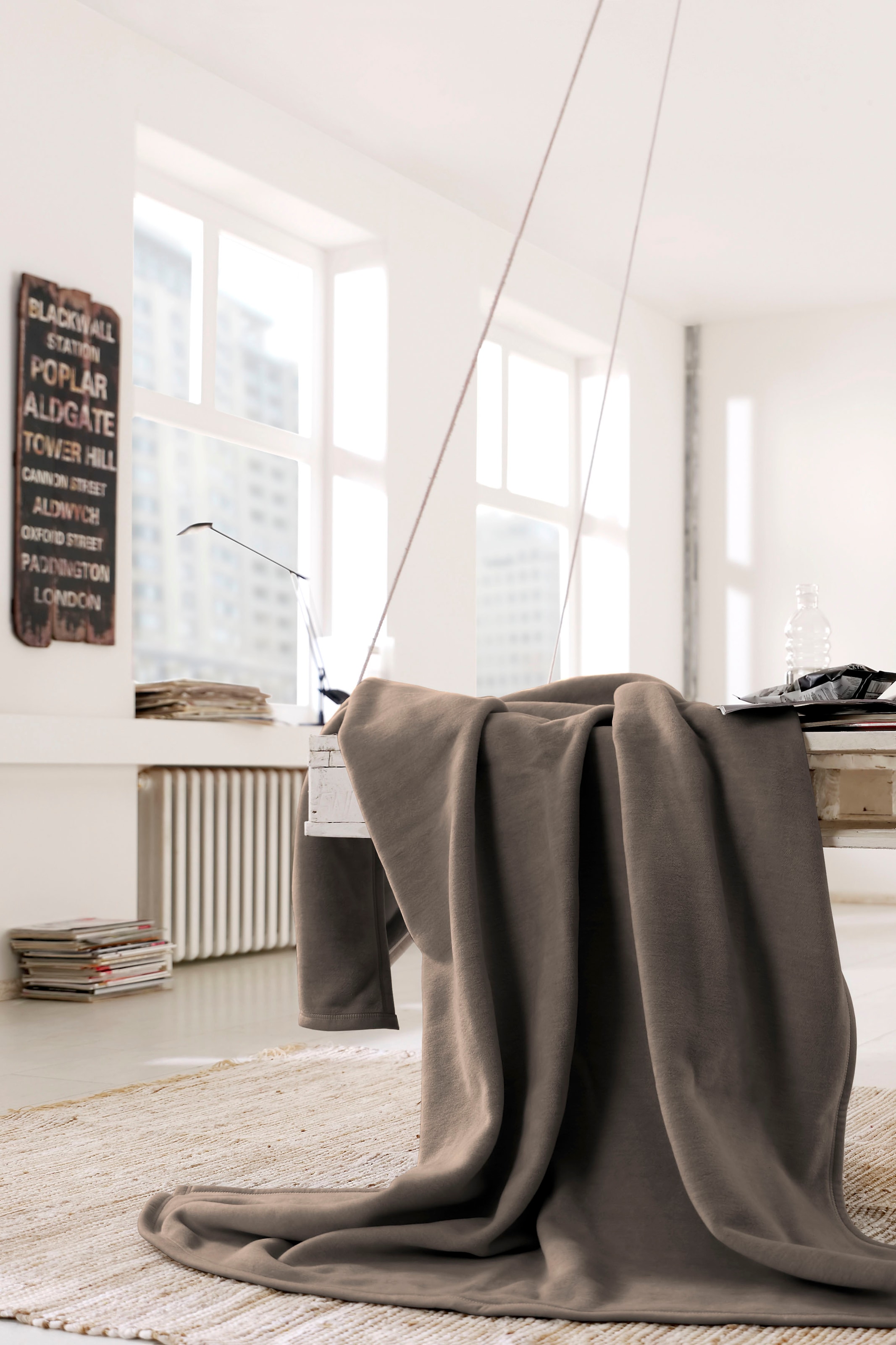 Biederlack Wohndecke »Cotton Home«, im Uni Design, Kuscheldecke