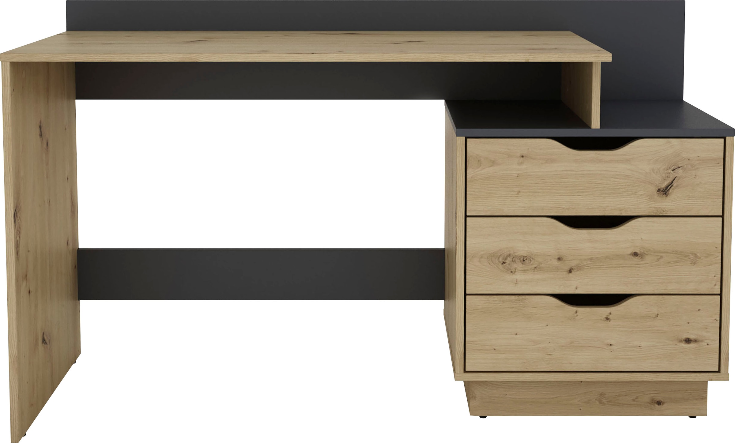 byLIVING Schreibtisch »Bern, moderner Computertisch«, mit viel Stauraum, Breite 138cm, rechts oder links montierbar