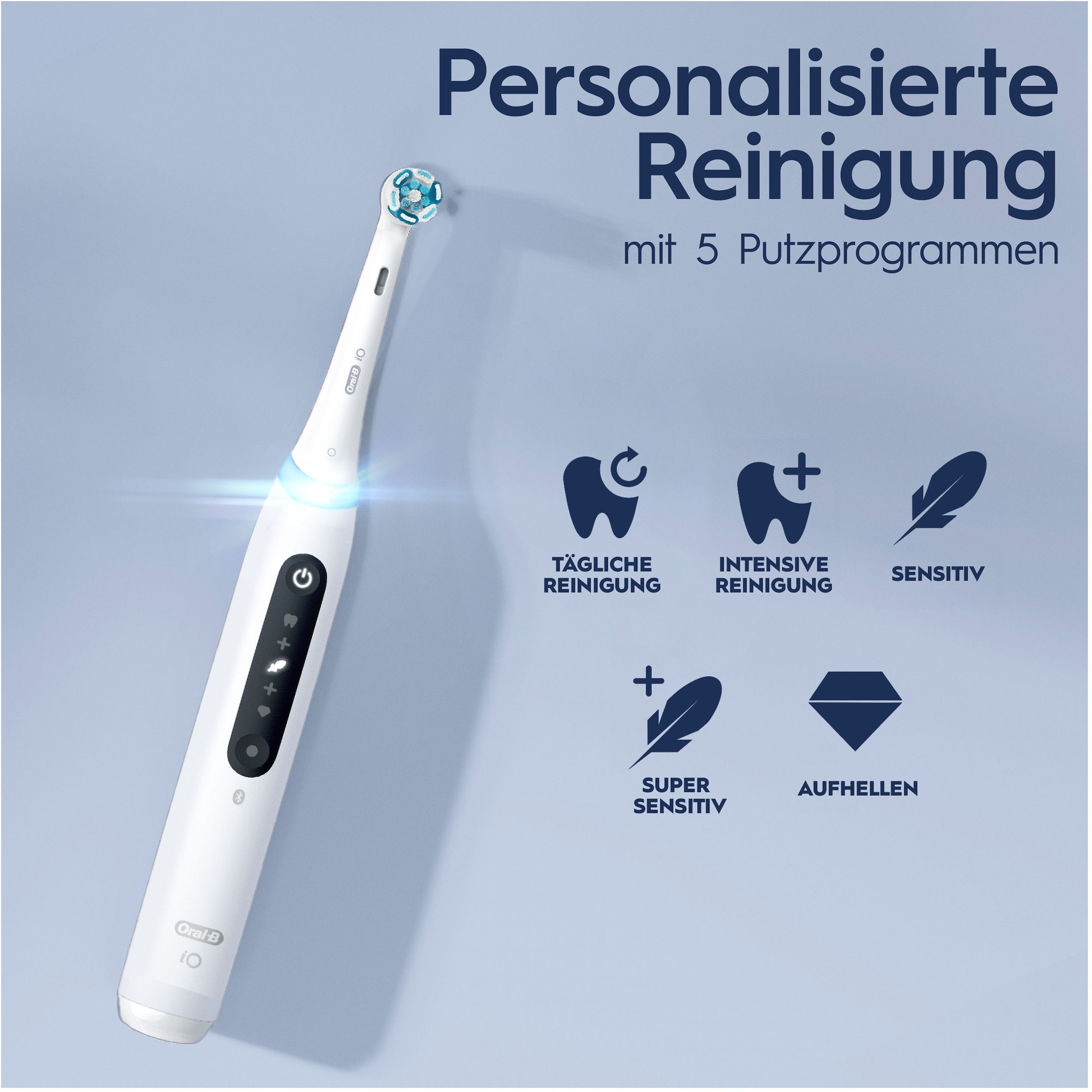 Oral-B Elektrische Zahnbürste »iO 5«, 1 St. Aufsteckbürsten, mit Magnet-Technologie, LED-Anzeige, 5 Putzmodi, Reiseetui