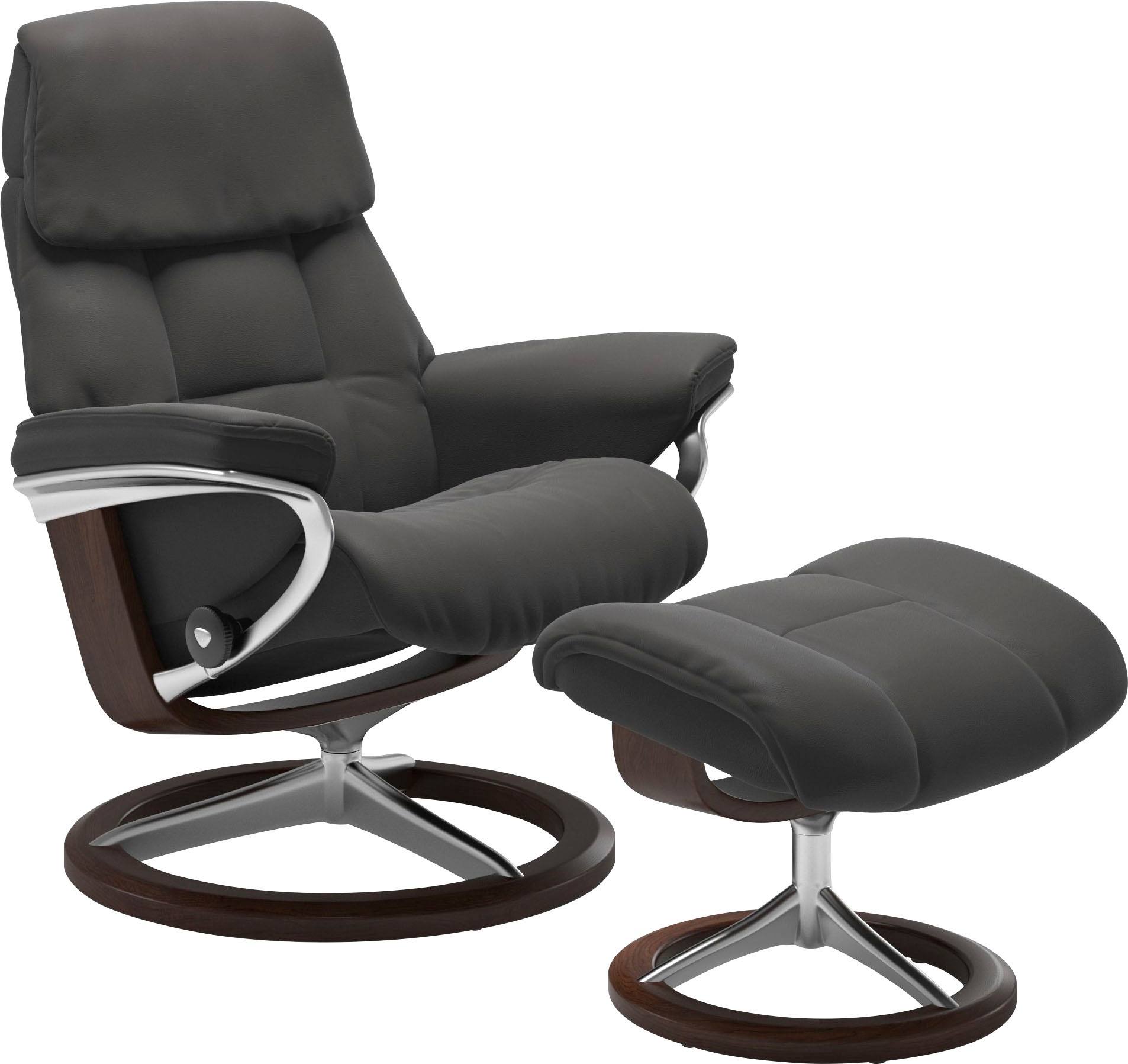 Stressless Relaxsessel "Ruby", (Set, Relaxsessel mit Hocker), mit Signature Base, Größe L, Gestell Eiche, Wenge, Braun &