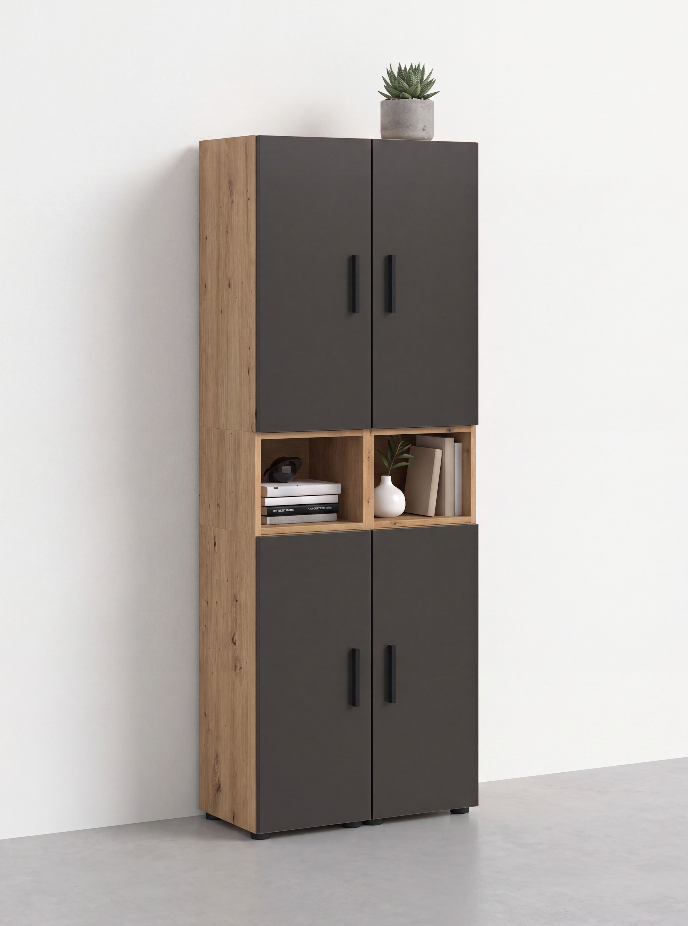 Home affaire Schrank-Set "ENESTE, 6-teilig, in verschiedenen Farben, individuell kombinierbar" verschiedenste Kombinationmöglichkeiten, stehend oder hängend, 2 Stk. tlg.
