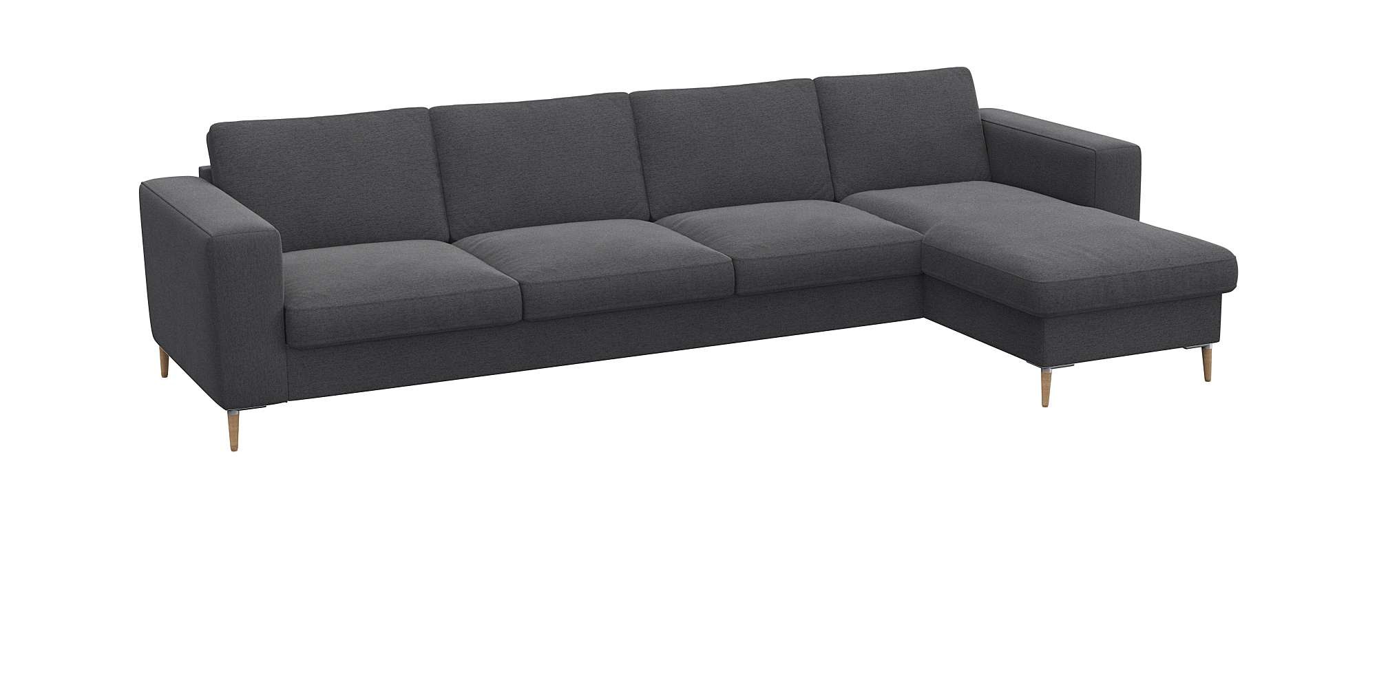 FLEXLUX Ecksofa »Fiore, super Sitzkomfort durch Kaltschaum im Sitz, L-Form« breite Armlehnen, Füße Alu+ Eiche