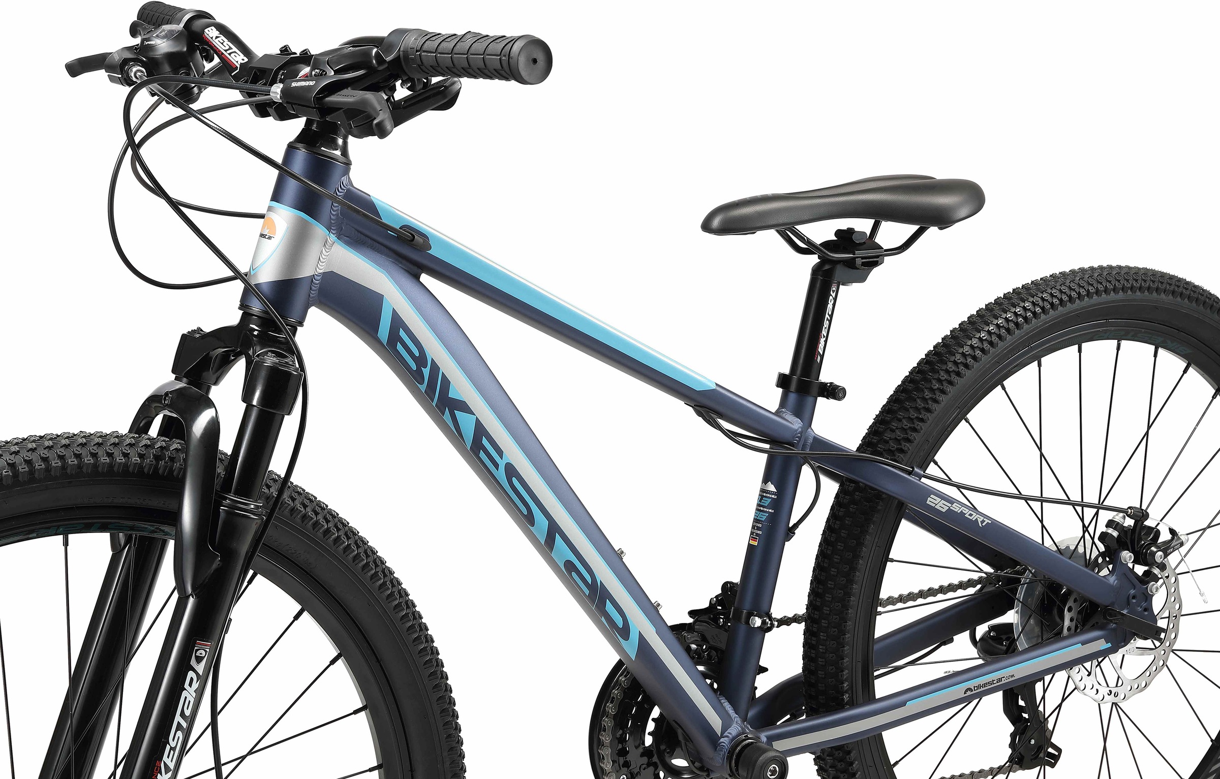 Bikestar Mountainbike, 21 Gang, Shimano, RD-TY300 Schaltwerk, Kettenschaltung, für Damen und Herren, Kettenschaltung