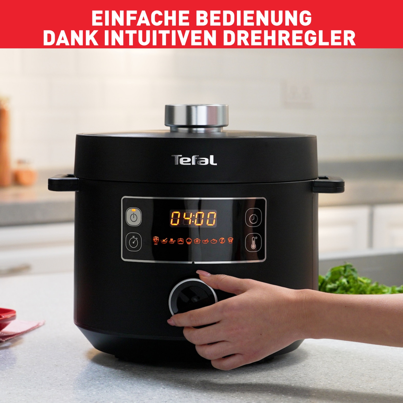Tefal Multikocher »CY7548 Turbo Cuisine«, elektrischer Schnellkochtopf, 10 automatische Programme, vielseitig