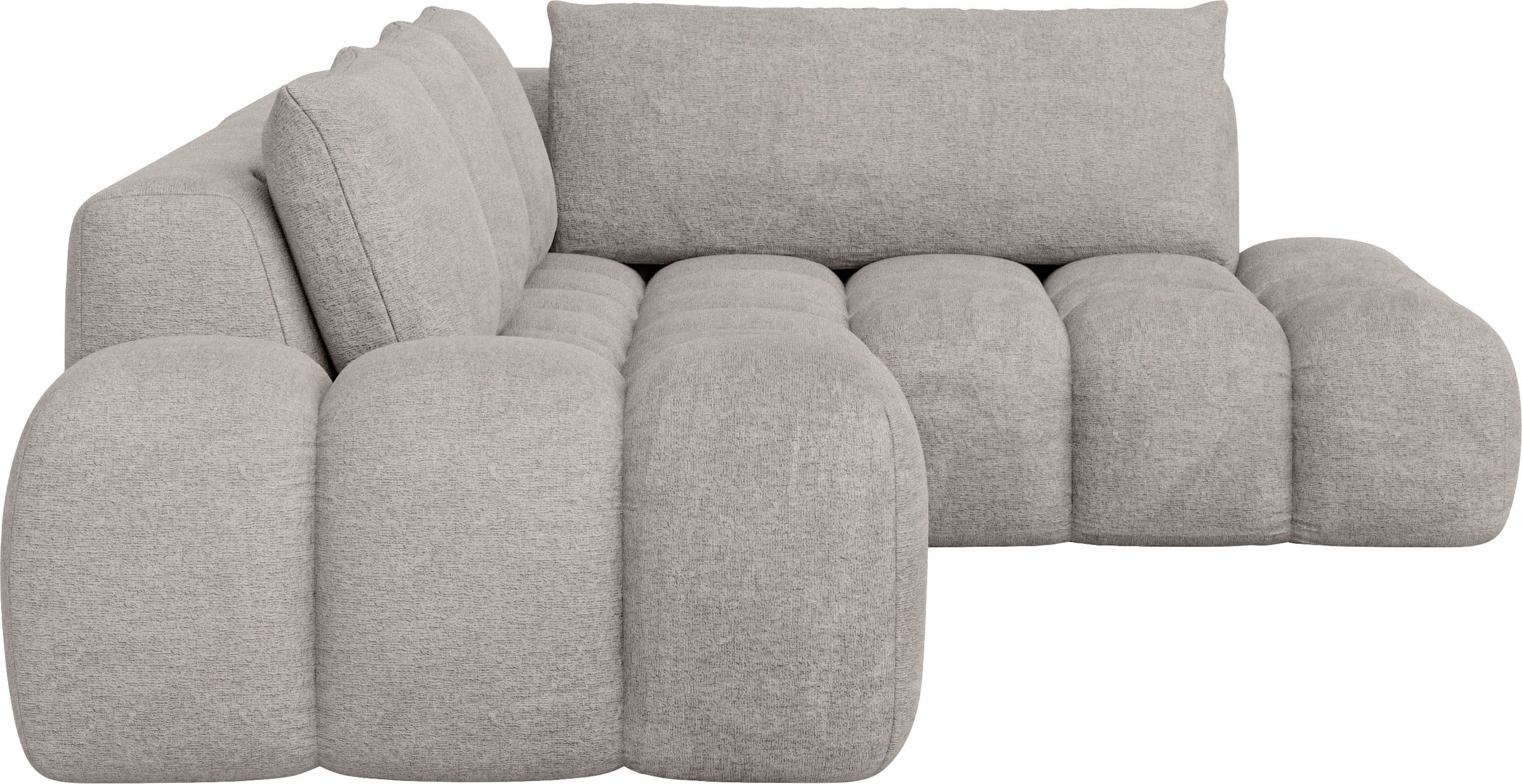 INOSIGN Ecksofa »AZITA Designsofa, elegant und bequem L-Form, Bubble-Optik«, lose Rückenkissen, traumhafte Steppung, Maße B/T/H: 352/210/72 cm