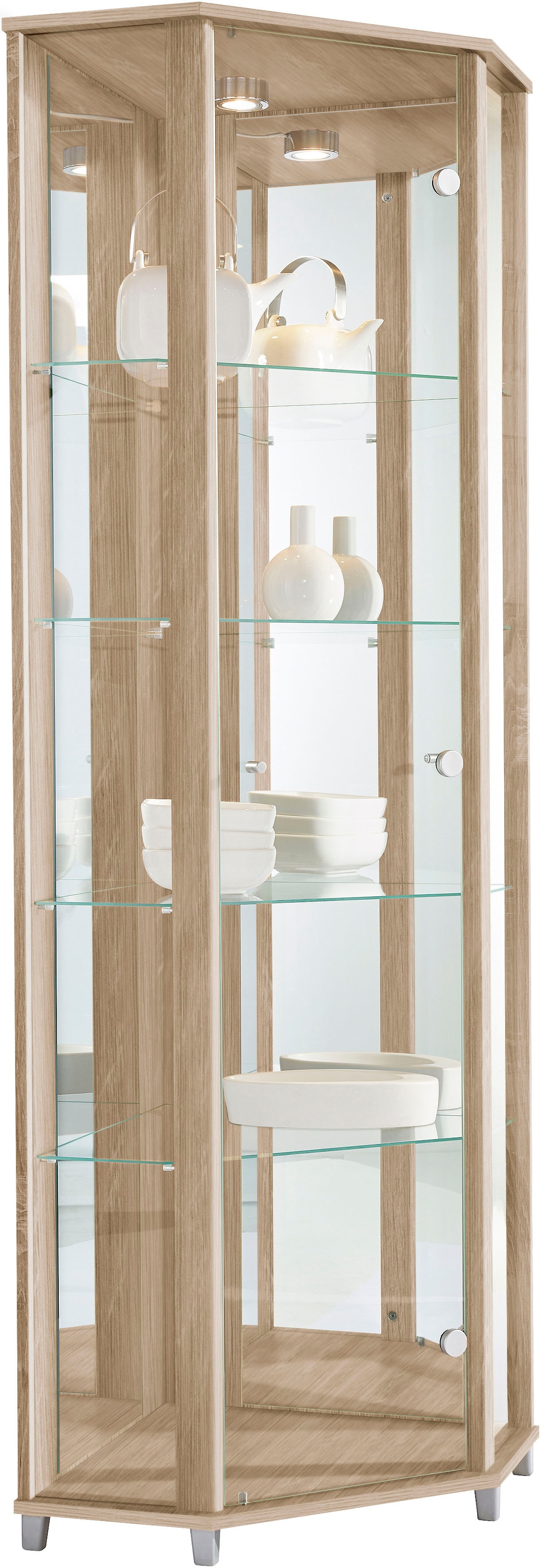 fif möbel Eckvitrine "TRIO Höhe ca. 172 cm, ink. Beleuchtung", Eckvitrine/G günstig online kaufen