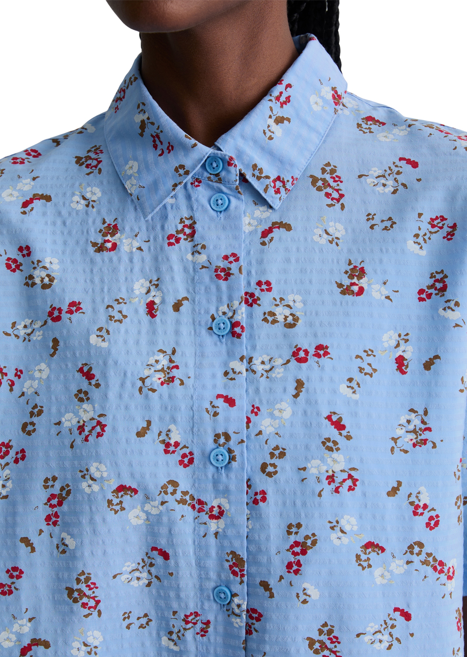Marc O'Polo DENIM Kurzarmbluse »aus LENZING™ ECOVERO™-Baumwolle-Mix«