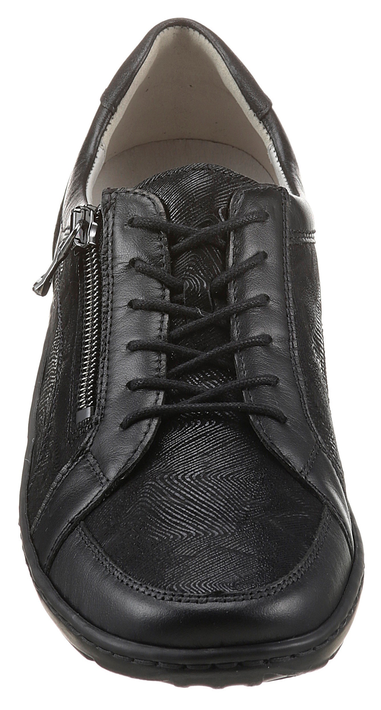 Schnürschuh WALDLÄUFER "HENNI", Damen, Gr. 7 (40,5), schwarz, Nappaleder, Nubukleder, Schuhe Schnürschuh, in Schuhweite H = sehr weit, Freizeitschuh, Halbschuh, Schnürschuh 3
