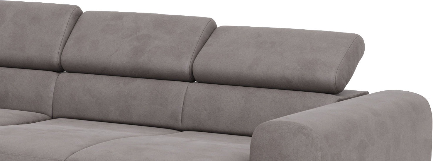 Home affaire Ecksofa »Carlo L-Form« mit Kopfteilverstellung & Holz-Rahmenoptik, wahlweise Relaxfunktion