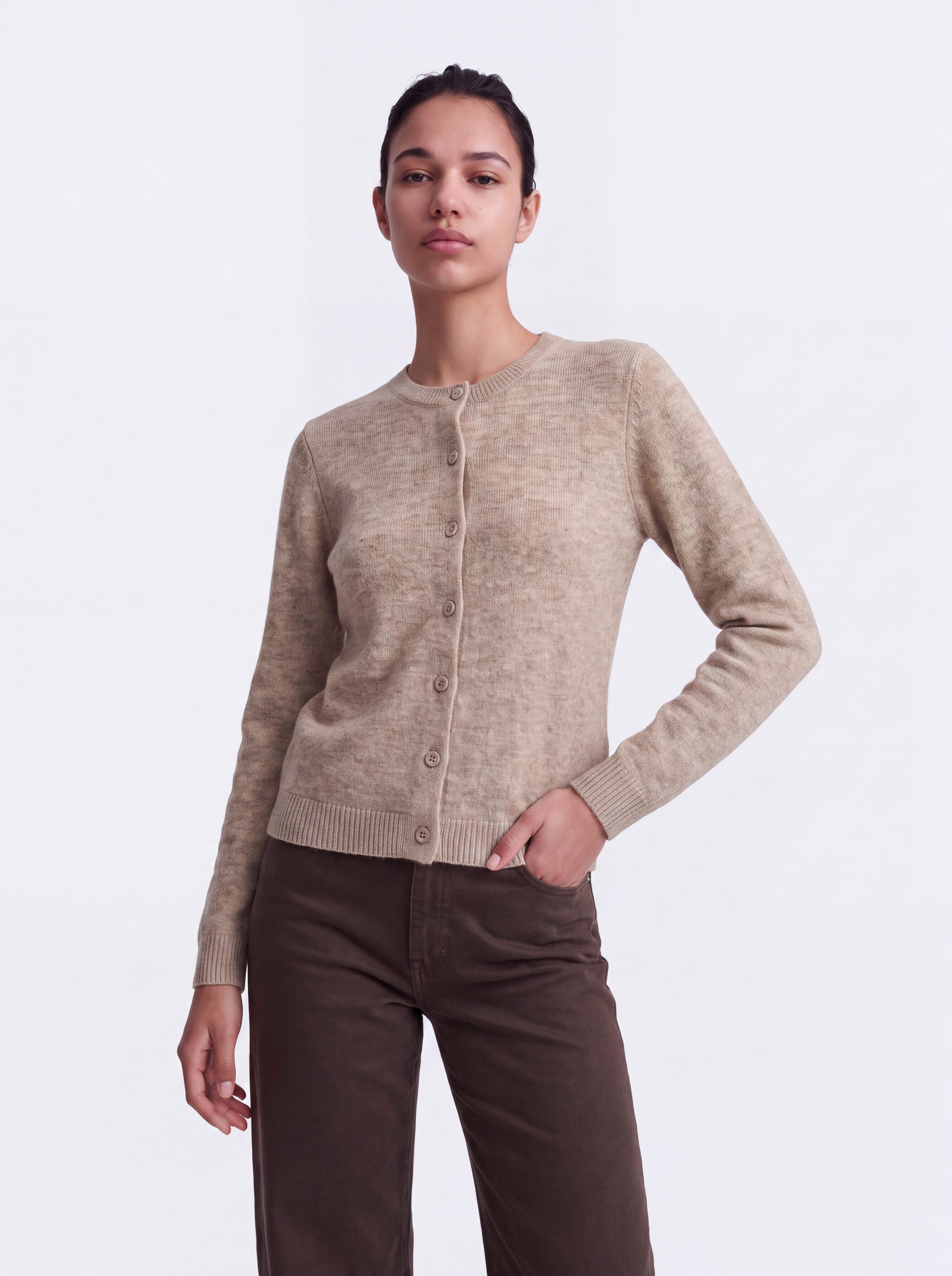 ONLY Strickjacke "ONLOLIVIA LS O-NECK CARDIGAN CC KNT" Materialmix, regular fit