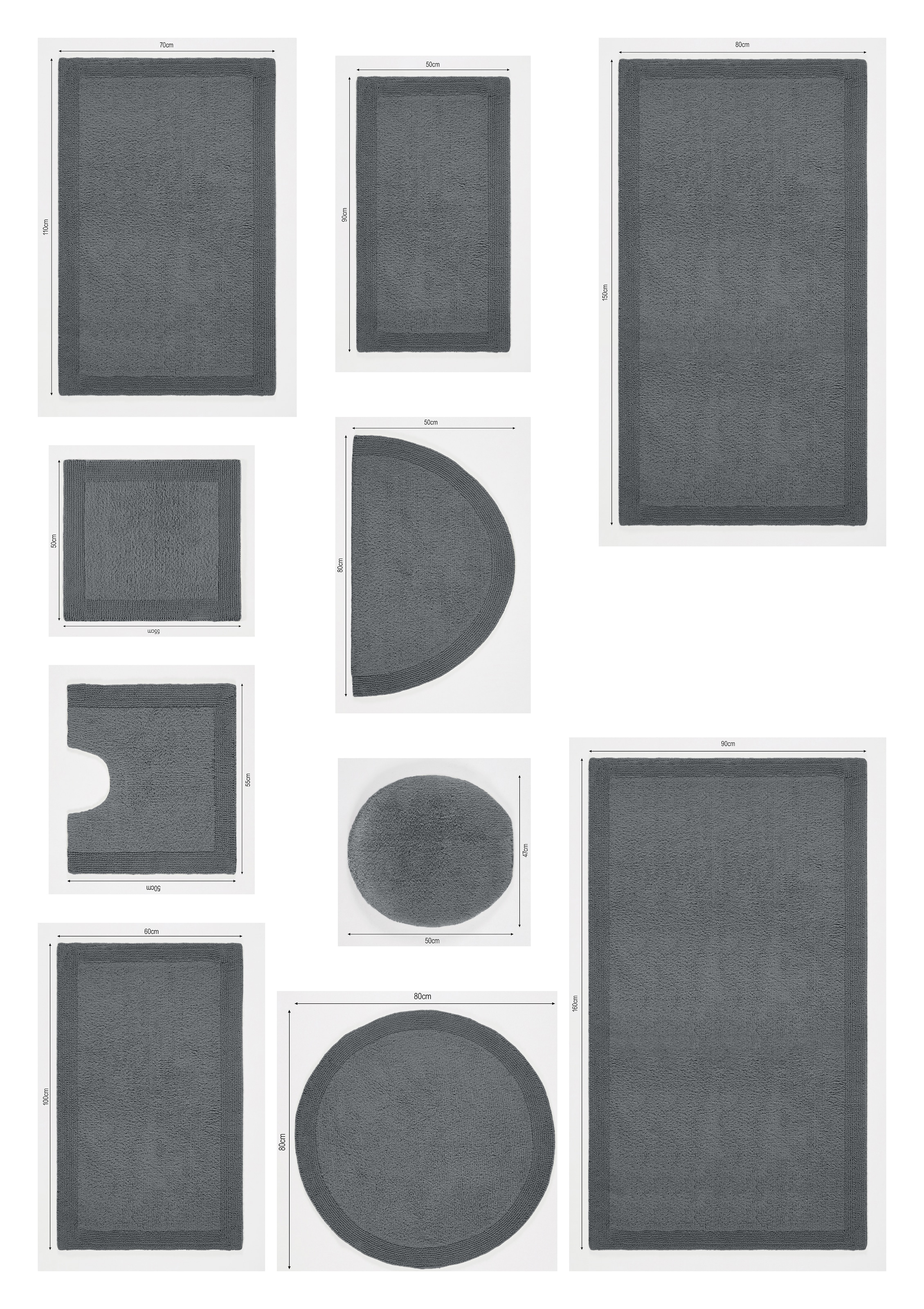 my home Badematte »Kapra, Badvorleger, Badezimmer Teppich«, beidseitig nutzbar-fußbodenheizungsgeeignet-strapazierfähig, mit Bordüre, Badteppich, Badematte, Baumwolle