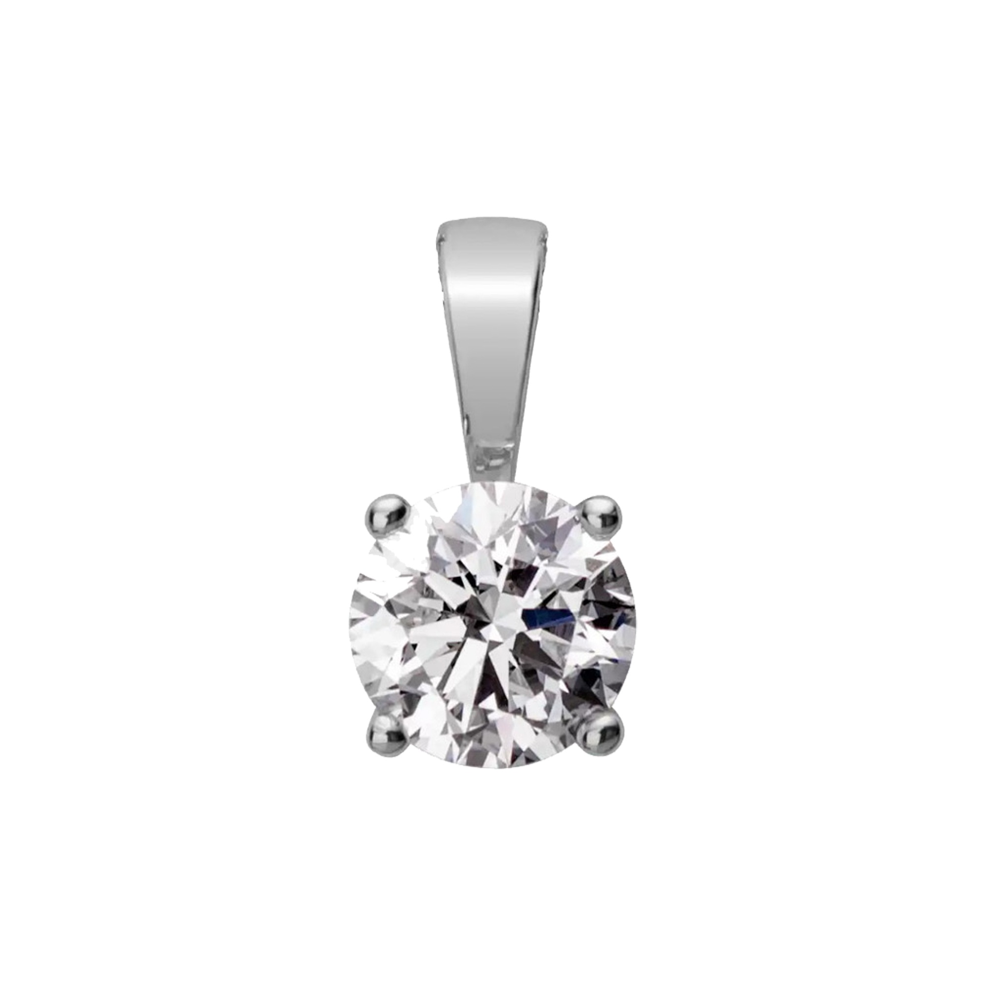 LYOMI Kette mit Anhänger »585/- Weißgold 1 synth. Diam. 1,0 ct.«