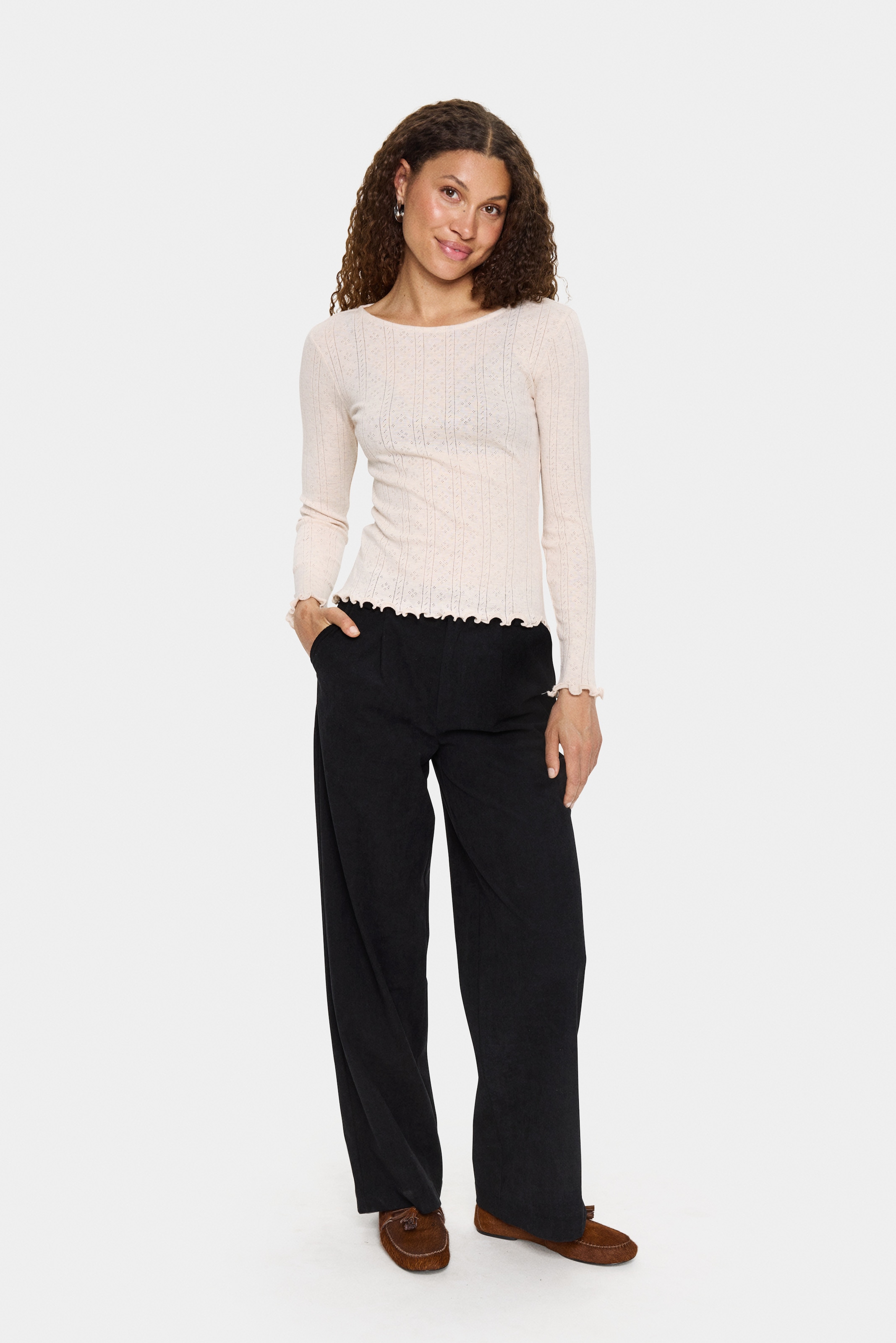 Saint Tropez Langarmshirt »GruSZ«, gewellter Saum