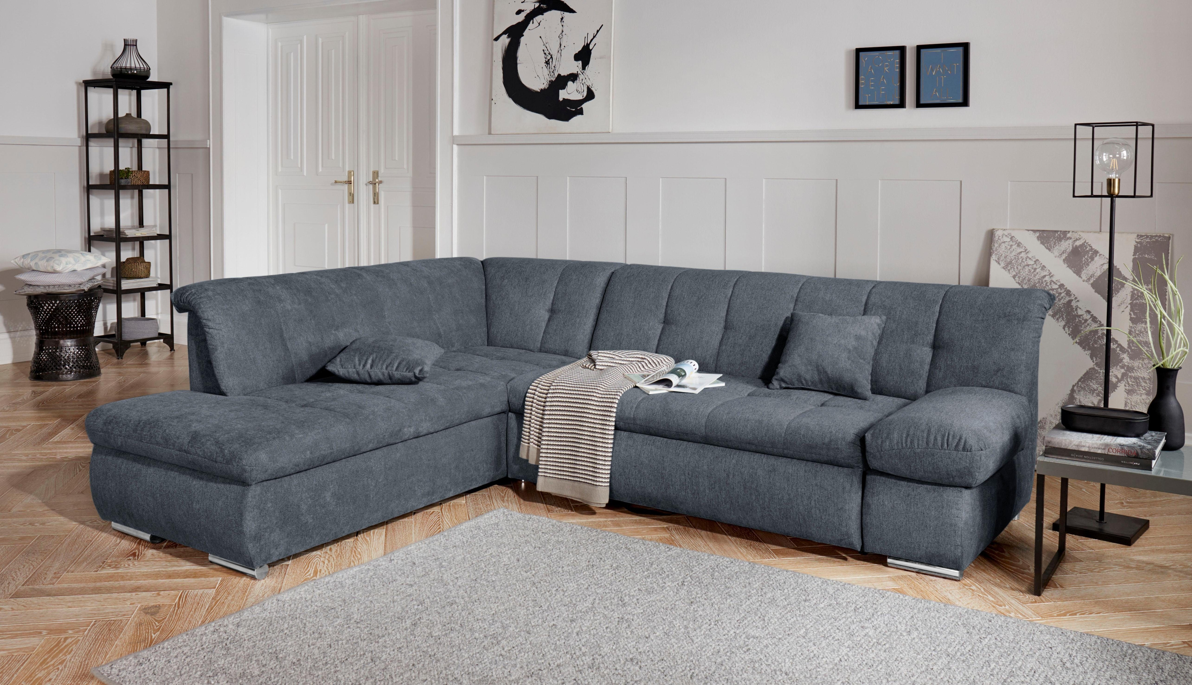 DOMO collection Ecksofa "MONA 271x213 cm, modern und komfortabel" whlw. mit Bett- und Armlehnfunktion, L-Form