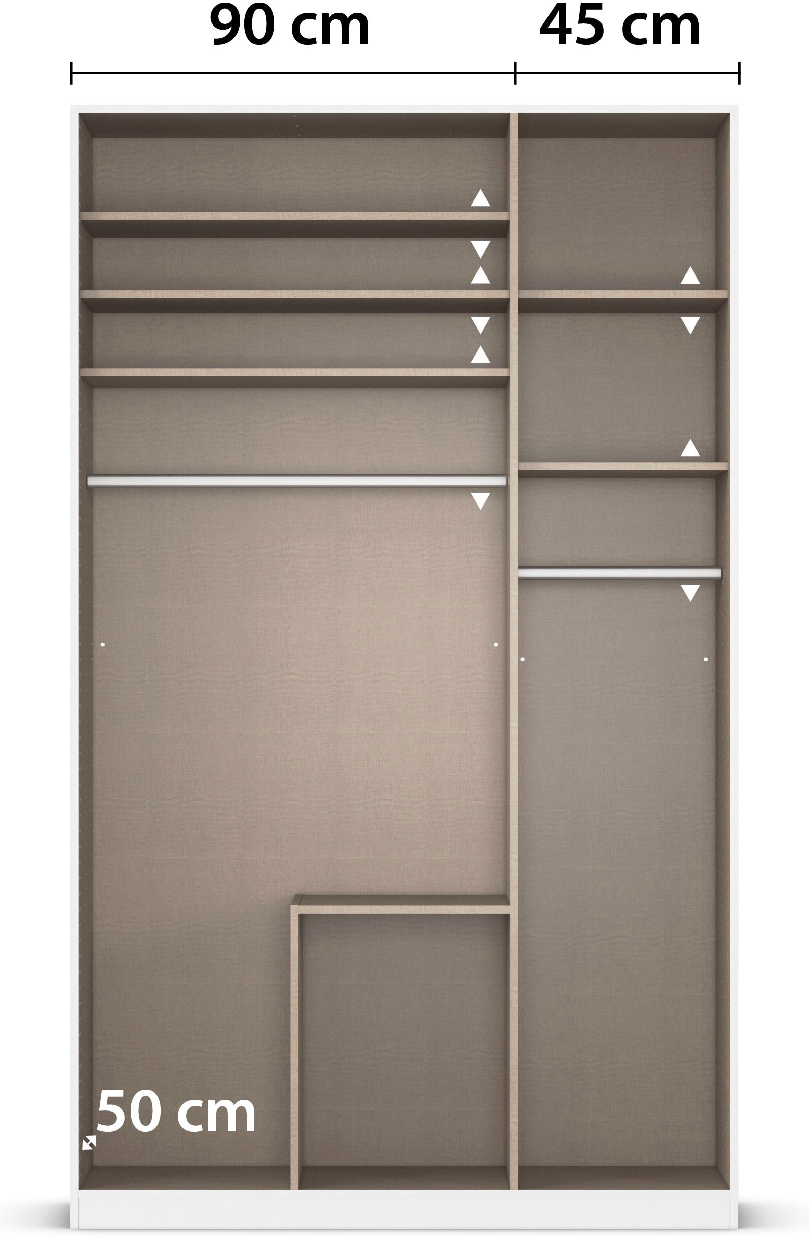 rauch Drehtürenschrank »Kleiderschrank Kleiderschränke Schrank Garderobe AGORDO mit Glasfront«, mit Außenschubkästen, in 6 Breiten und 2 Höhen MADE IN GERMANY