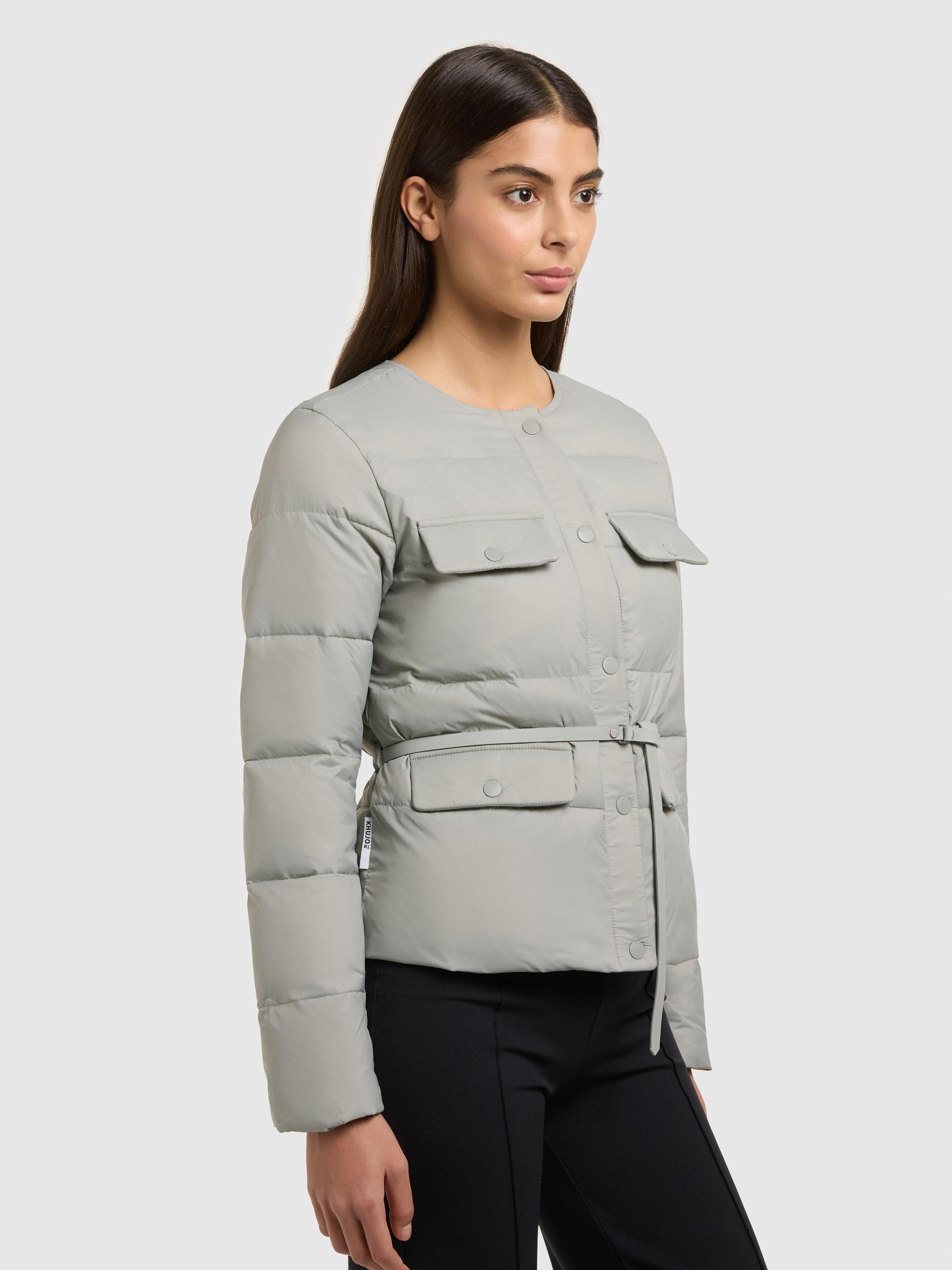 khujo Steppjacke »Cinnia« ohne Kapuze Elegante Damen Übergangsjacke mit Taillengürtel