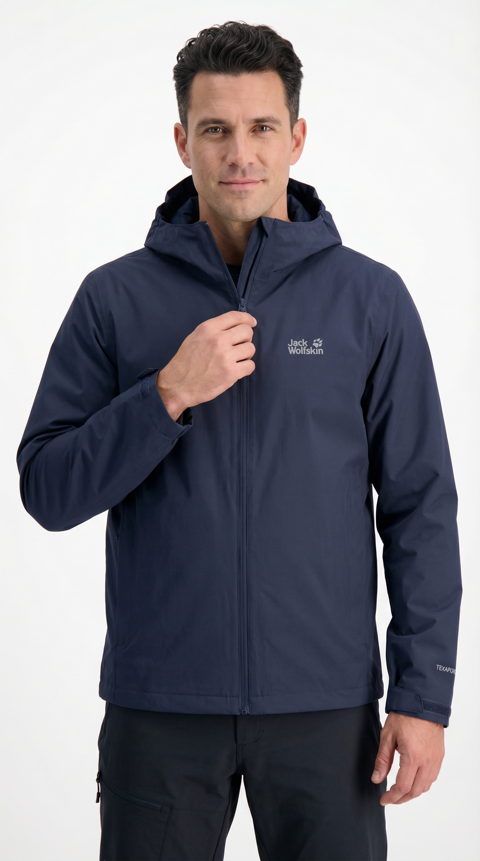 Jack Wolfskin Regenjacke "OUTROVERT 2L JKT M" mit Kapuze mit Kapuze, atmungsaktiv, wasserdicht