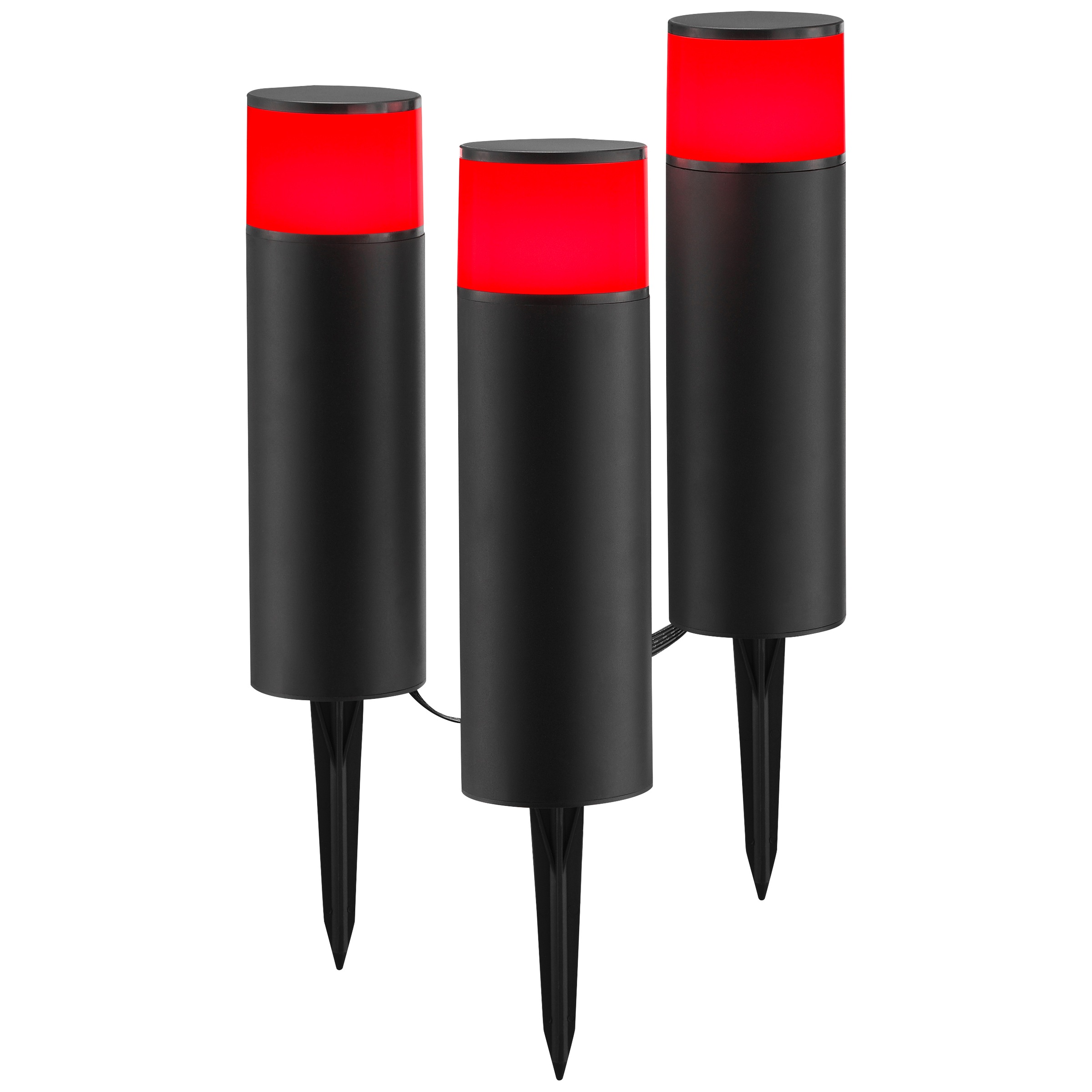 Brilliant LED Gartenleuchte »Dody« LED-Modul 3 Stk. warmweiß - kaltweiß LED Gartenspieß 3er Set, dimmbar, RGB, CCT, IP44, App steuerbar