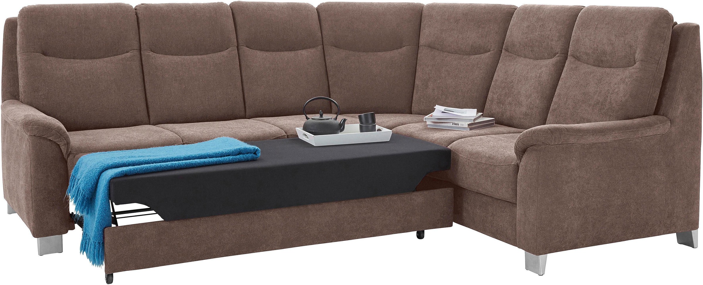 sit&more Ecksofa »Boccaccio L-Form«, mit Federkern und Kopfteilverstellung, wahlweise mit Bettfunktion