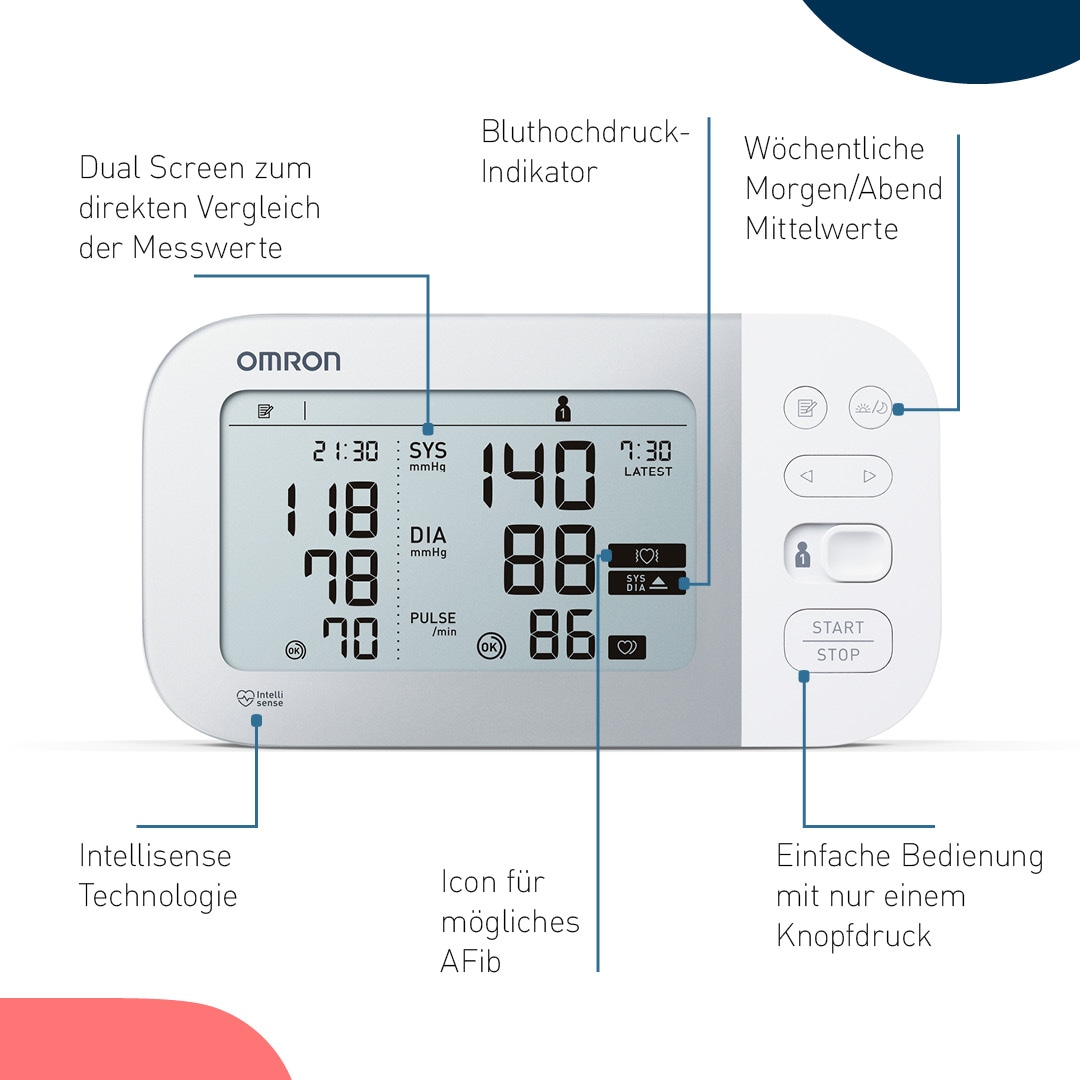 Omron Oberarm-Blutdruckmessgerät »X7 Smart«, mit kostenloser App