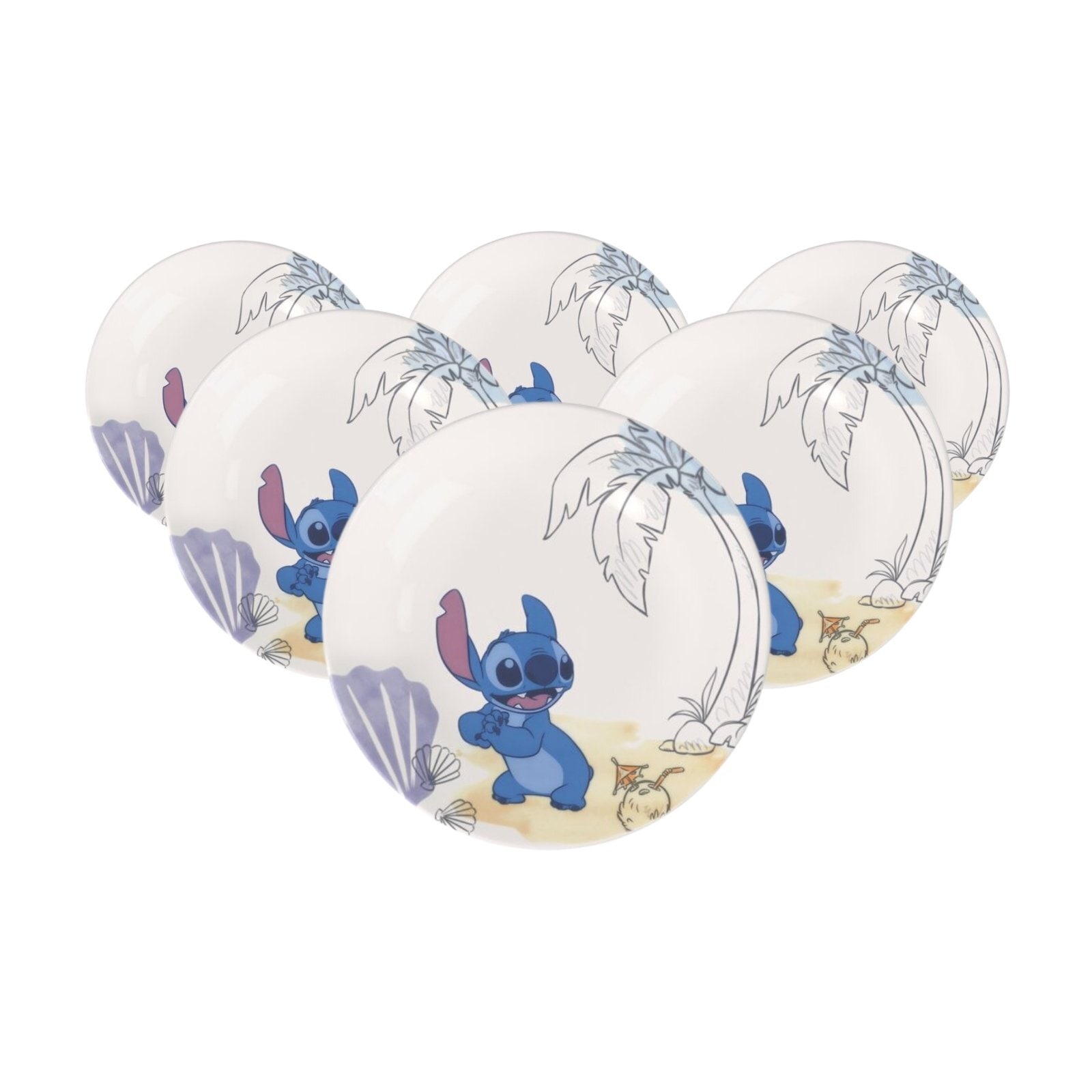 Villeroy & Boch Teller "Kinderteller Disney Stitch ø 21,5 cm 6er Set bunt" Spülmaschinenfest, Mikrowellensicher