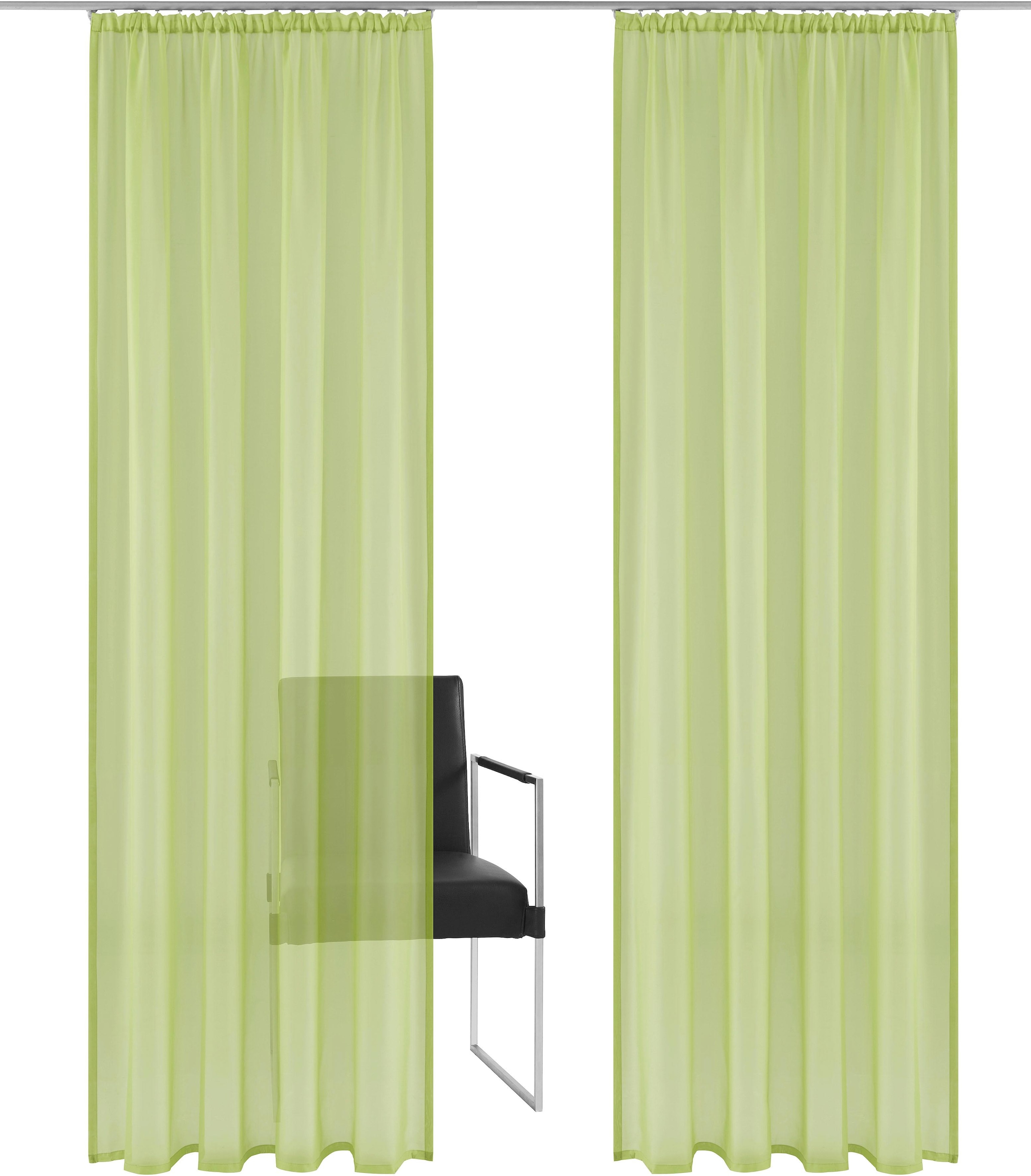 my home Gardine »XANA mit Ösen, Kräuselband oder Schlaufen«, (1 St.), Bestseller, einfarbig, 1 bzw. 2 Schals, pflegeleicht, Schal